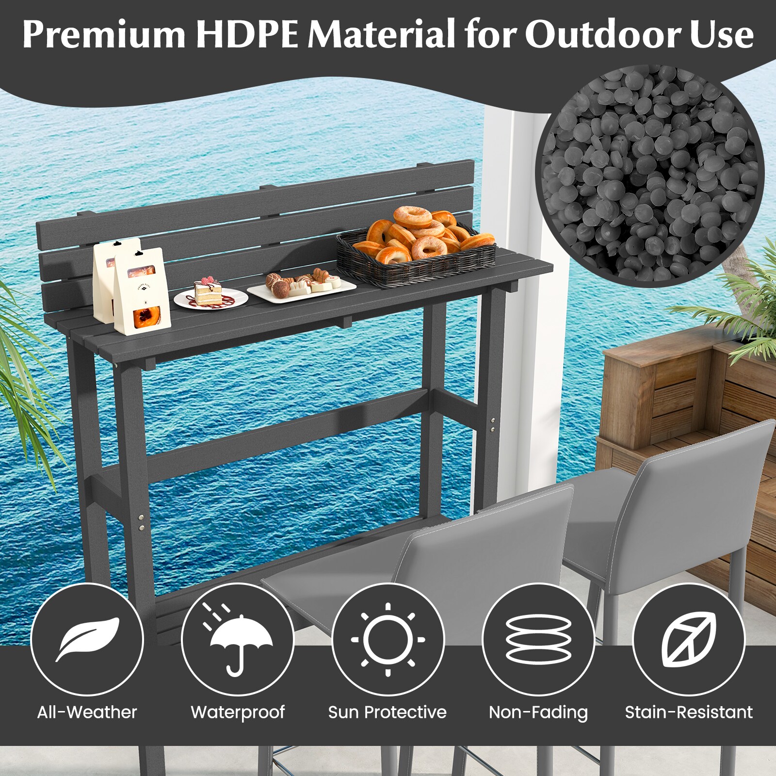 LIVIZA TDJ11427GR Patio-Tables - View #7