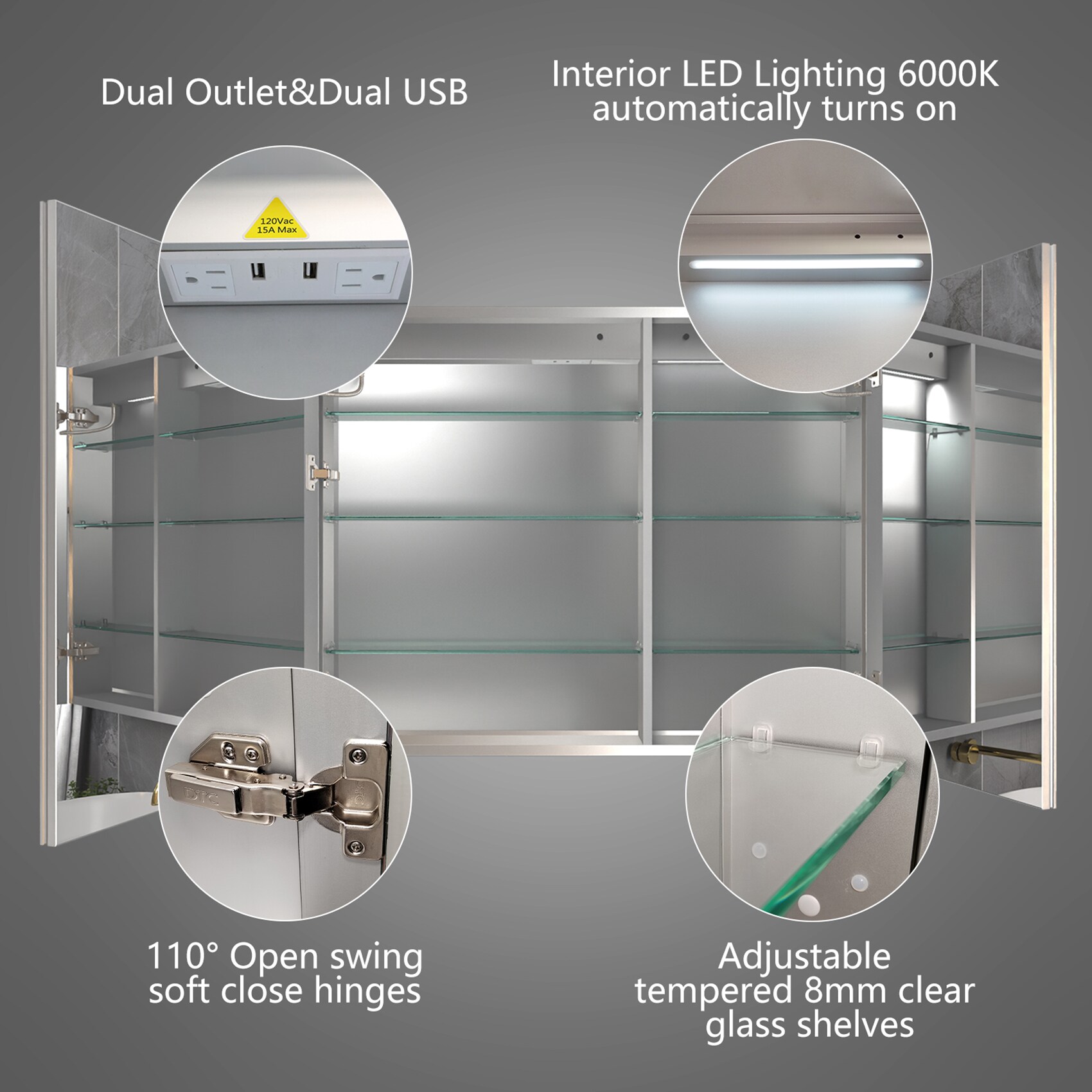 ExBrite LWSDHMC3632V5FB Bathroom-Medicine-Cabinets - View #10