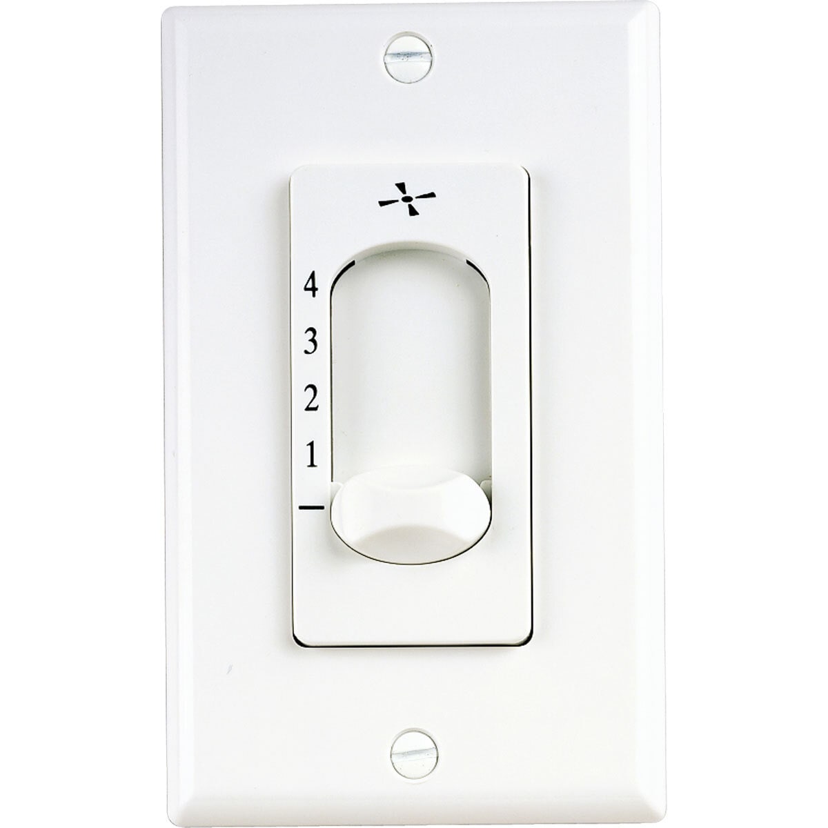 Progress Lighting P2613-30 AirPro Fan Control 4.56-in 4 -Speed 5 -Setting White Plastic Indoor Handheld/Wall-mount Wall-mount Ceiling Fan Remote