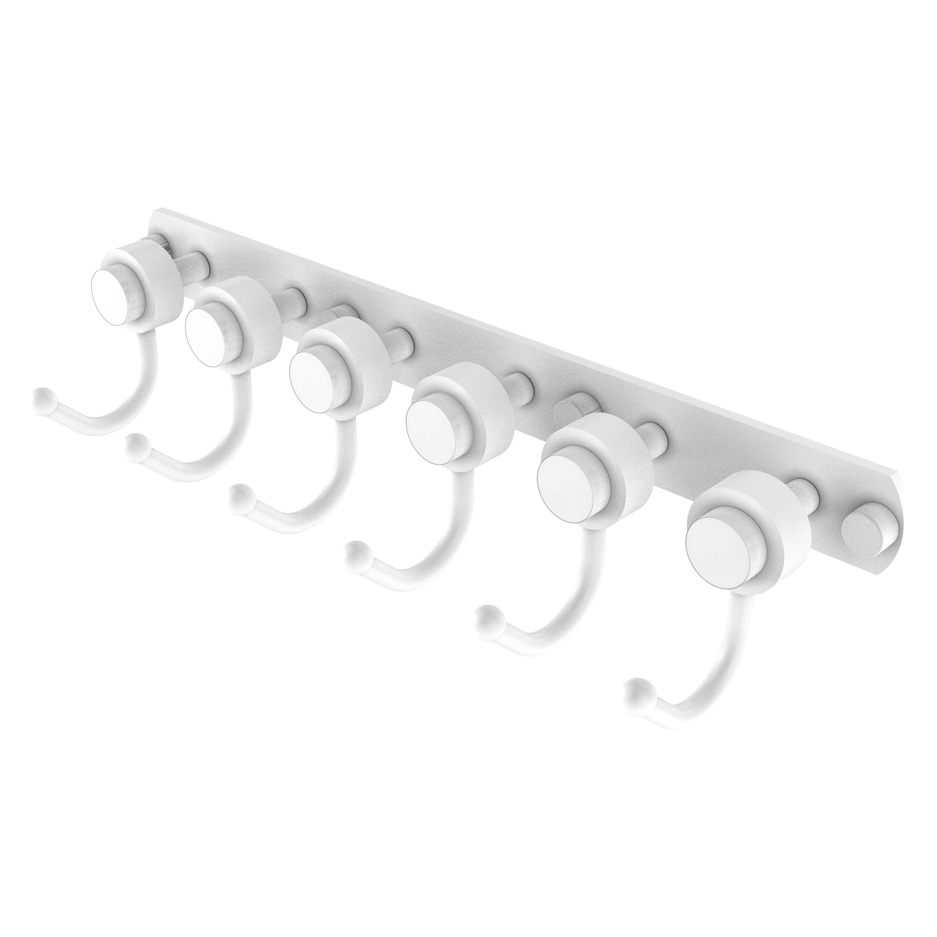 Allied Brass 920-6-WHM Mercury Matte White 6 -Hook Wall mount Towel Hook