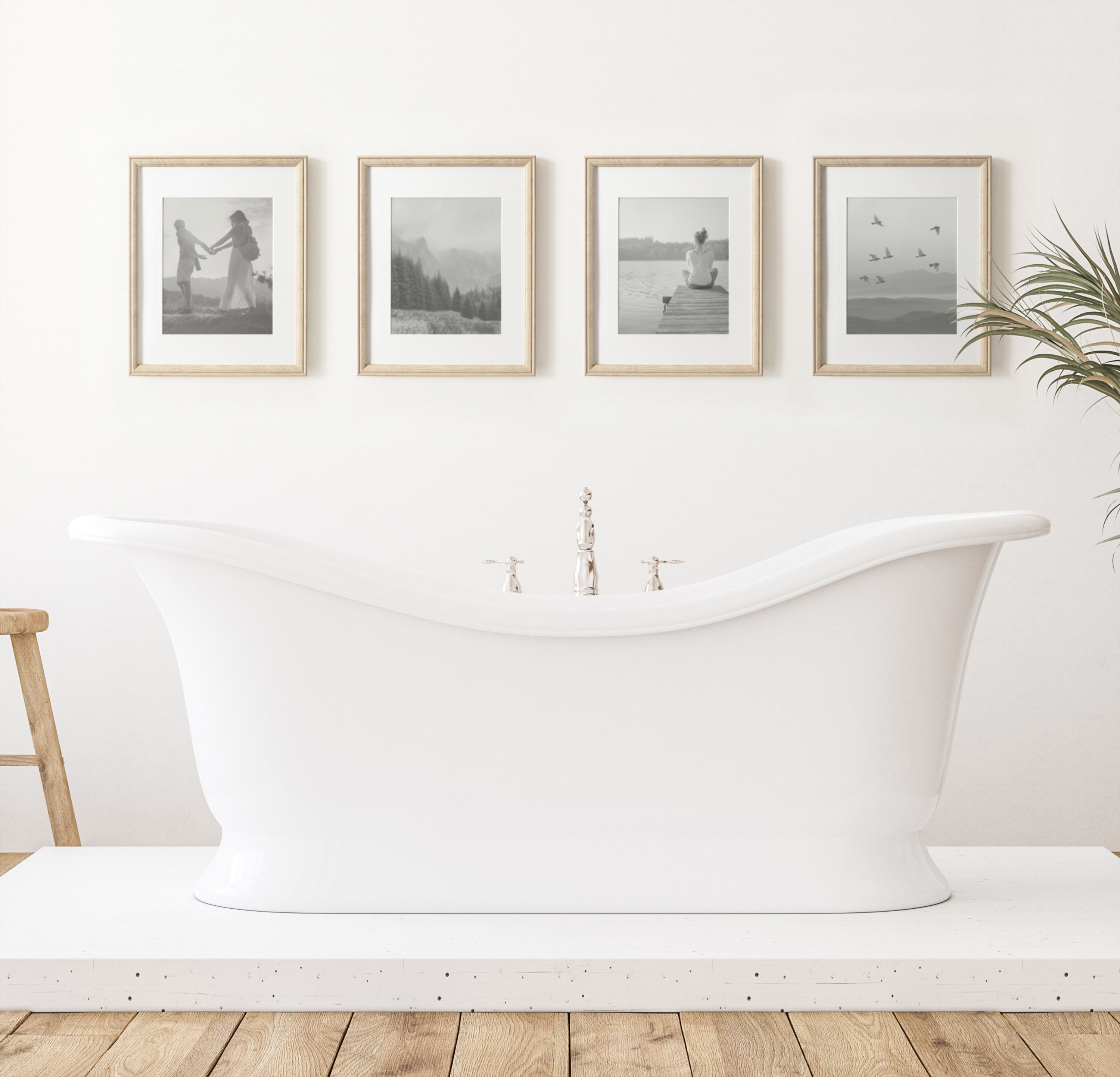 Natural Wood Grain 8x10 Polystyrene Wall Frame Set