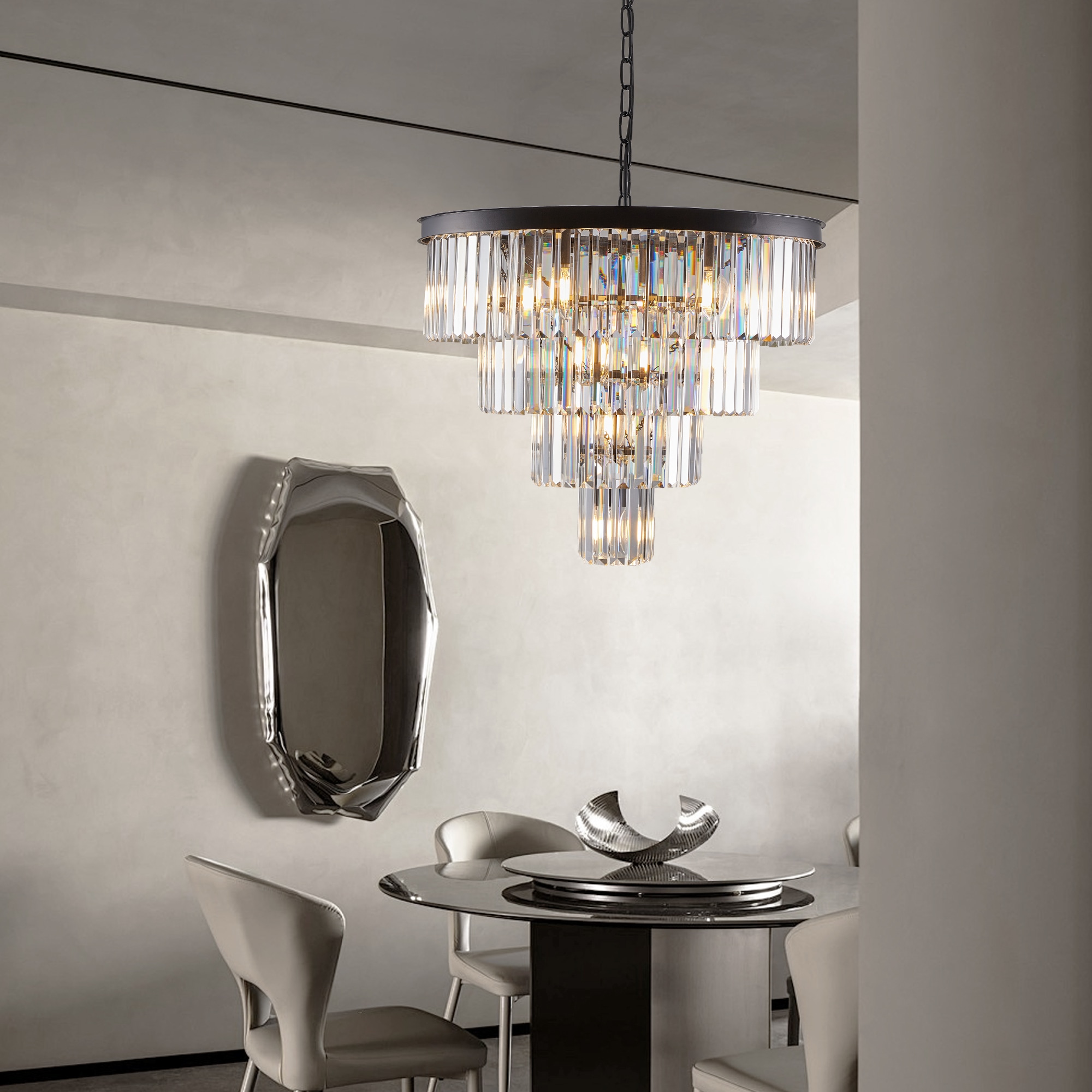 Huluwat 24Inches Contemporary Crystal Modern Chandeliers Crystal