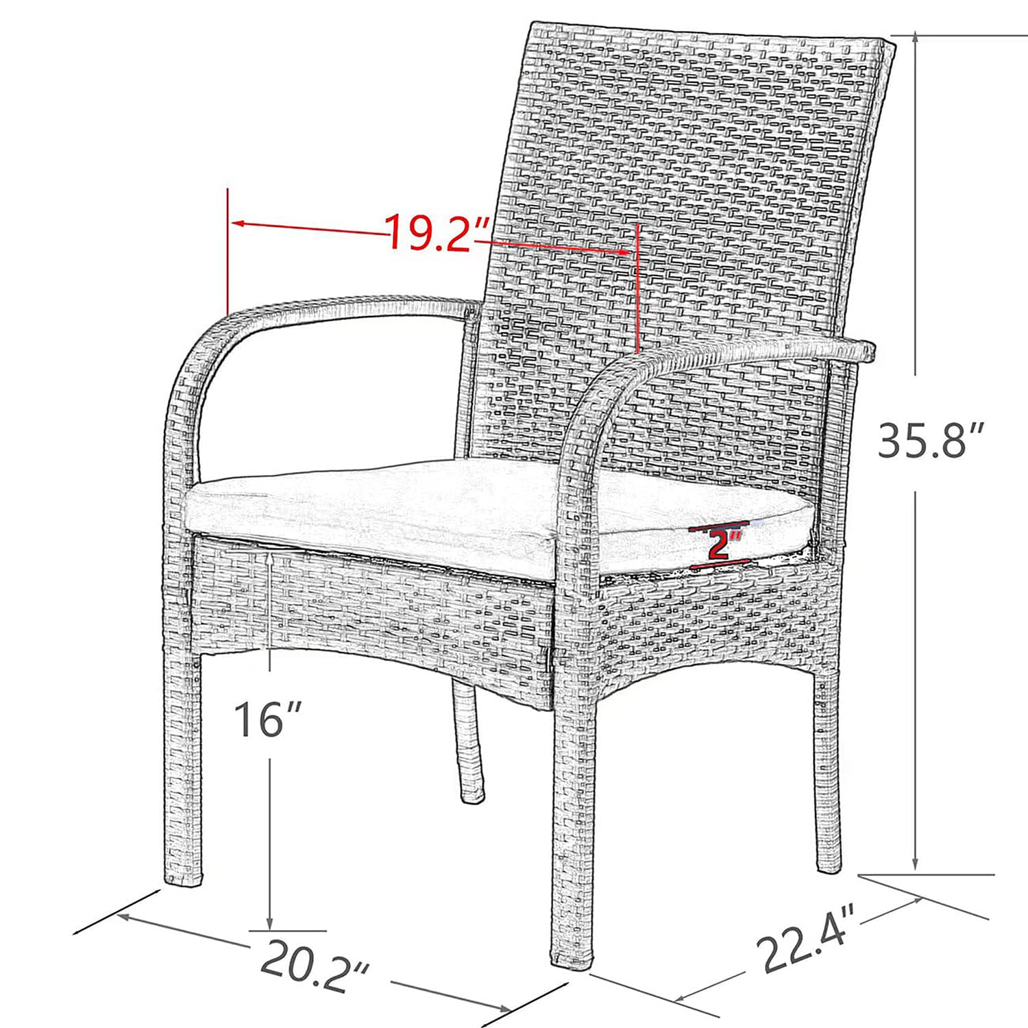 BANSA ROSE LLWY41401 Patio-Chairs - View #3