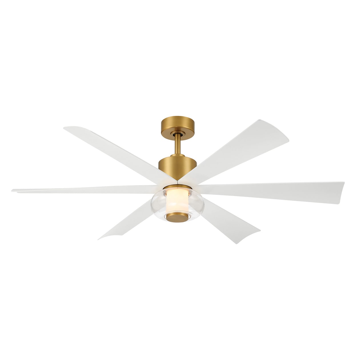 Minka Aire Veyra 56-in Legacy Brass LED Ceiling Fan With Light and Remote Control Included Sansujyuku sansujyuku.com