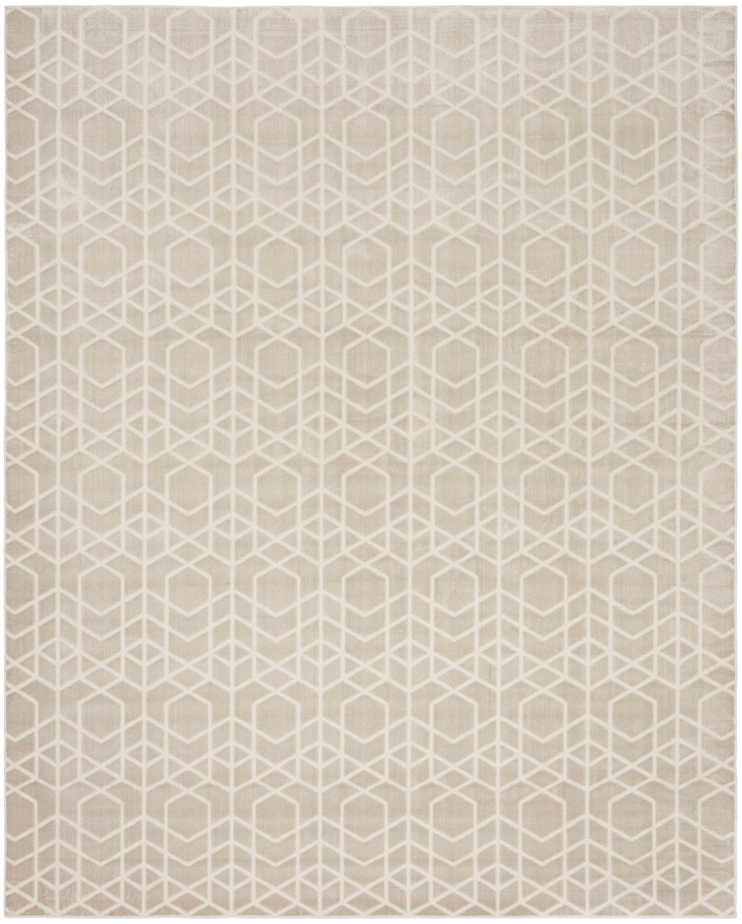  Home Washable Charm 8 x 10 ft Silver Ivory Indoor Area Rug