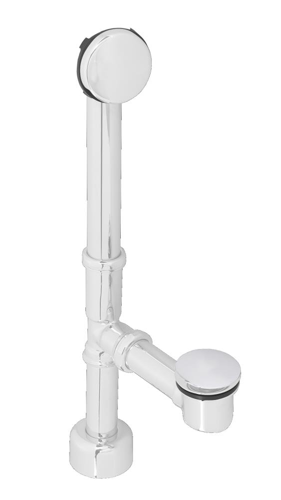 WESTBRASS D3251HK-50 Bath Waste and Overflow All Exposed European Illusionary Tip-toe, 14" Make-up, 17 Ga. Brass In Powder Coat White