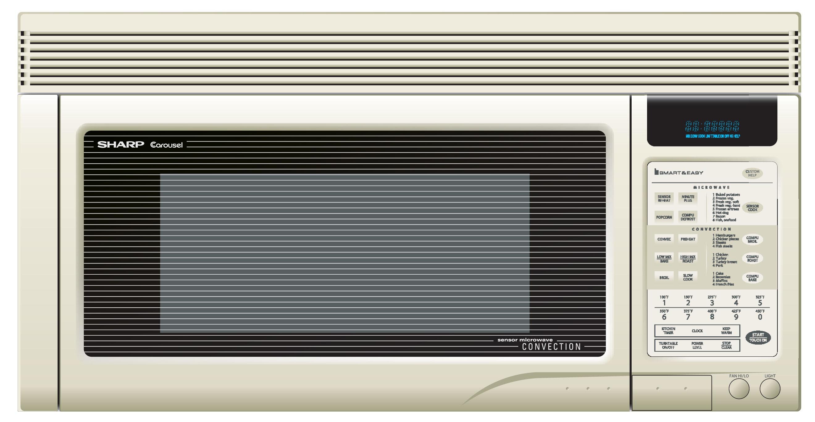 Sharp R1872 1.1-cu ft 850-Watt Over-the-Range Convection Microwave with Sensor Cooking (Bisque with Glass Window)