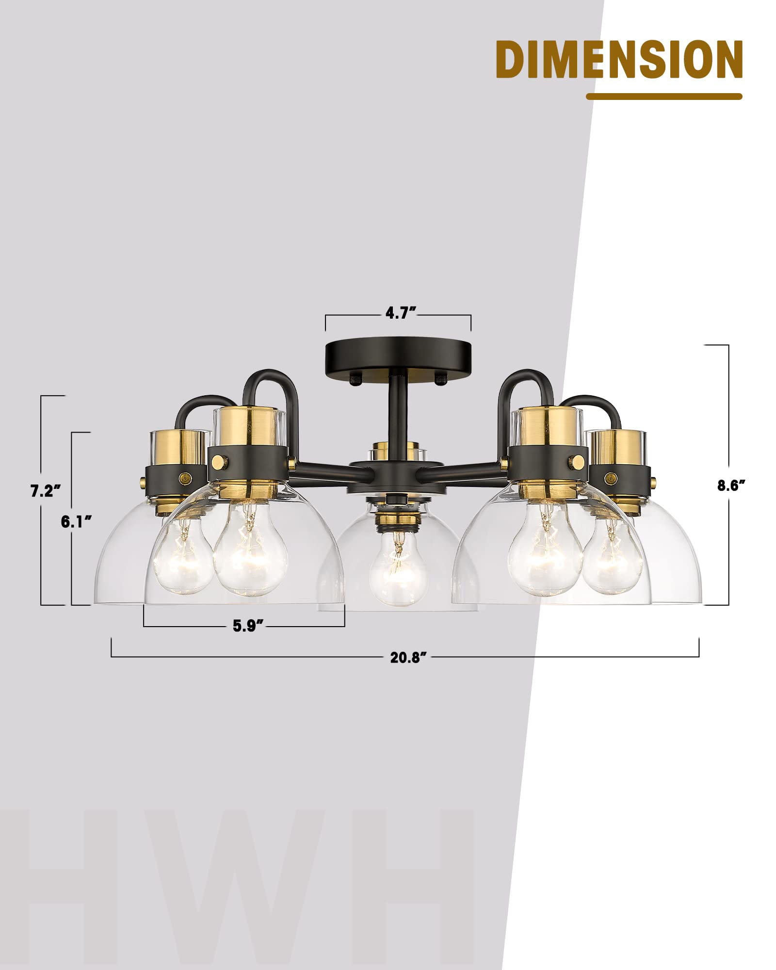 LTMATE LS5HZG68F-5 BK+BG flushmounts - View #3