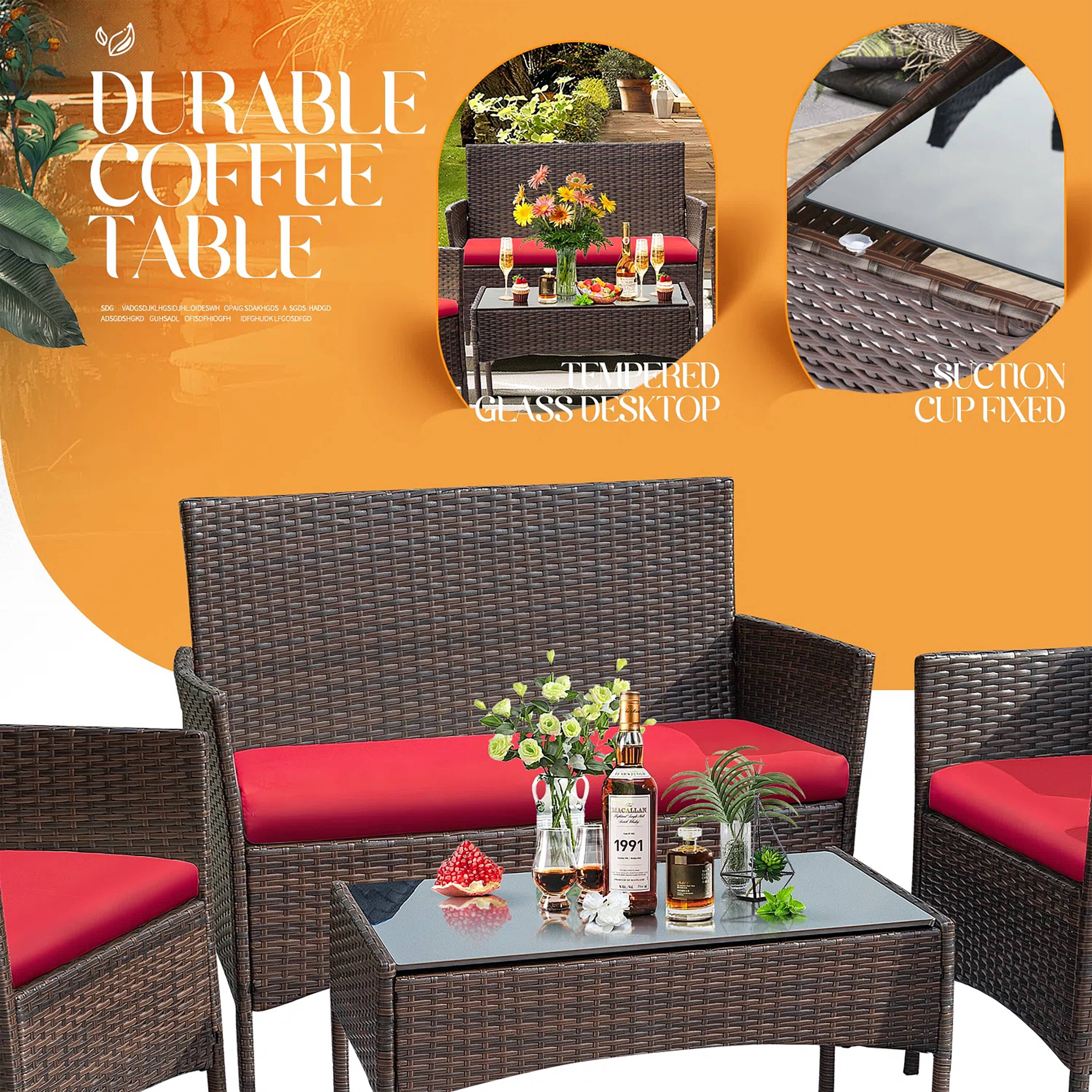 Vineego LS-LCRF834M18 Patio-Conversation-Sets - View #2