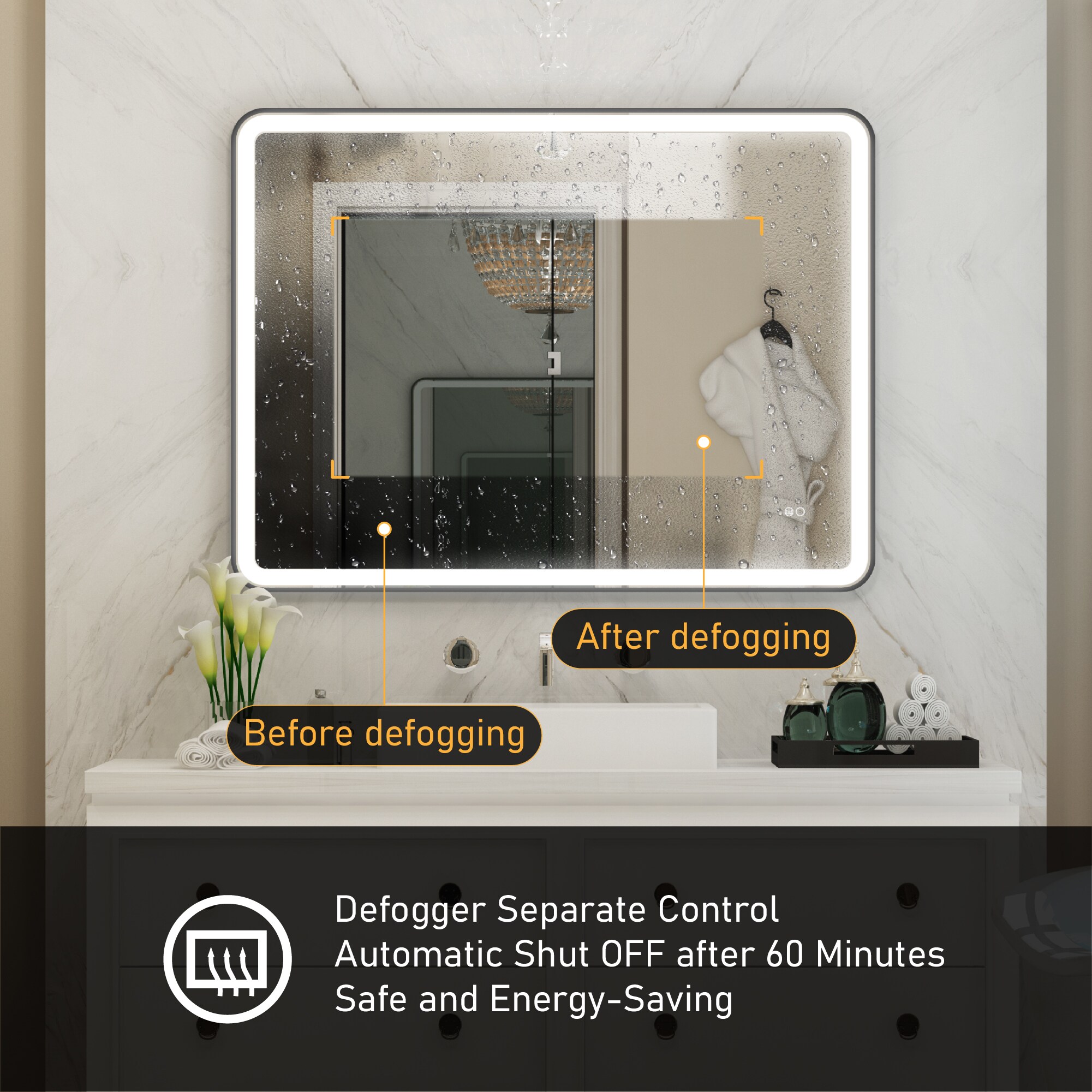 Forclover ALF-9W4836BK Framed-Bath-Mirrors - View #6