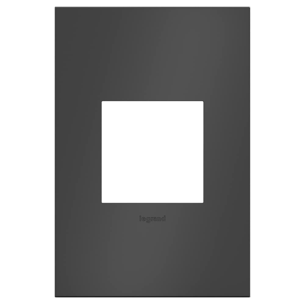 Legrand adorne 1-Gang Specialty Screwless Square Wall Plate, Satin Black