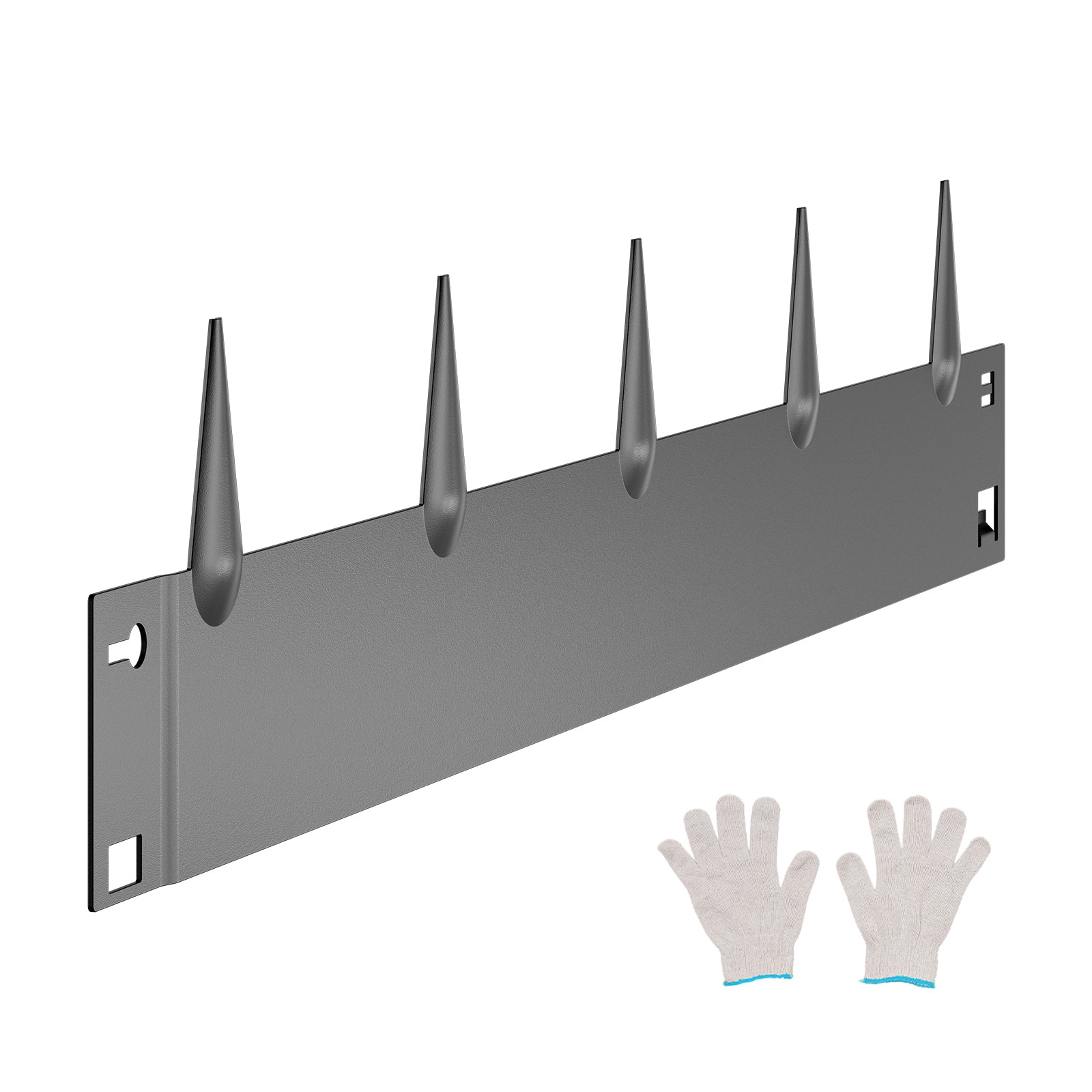 Mecale 5-Pack 39-in L x 4-in H Galvanized Steel Landscape Edging with 3.15-in Spikes Dark Gray