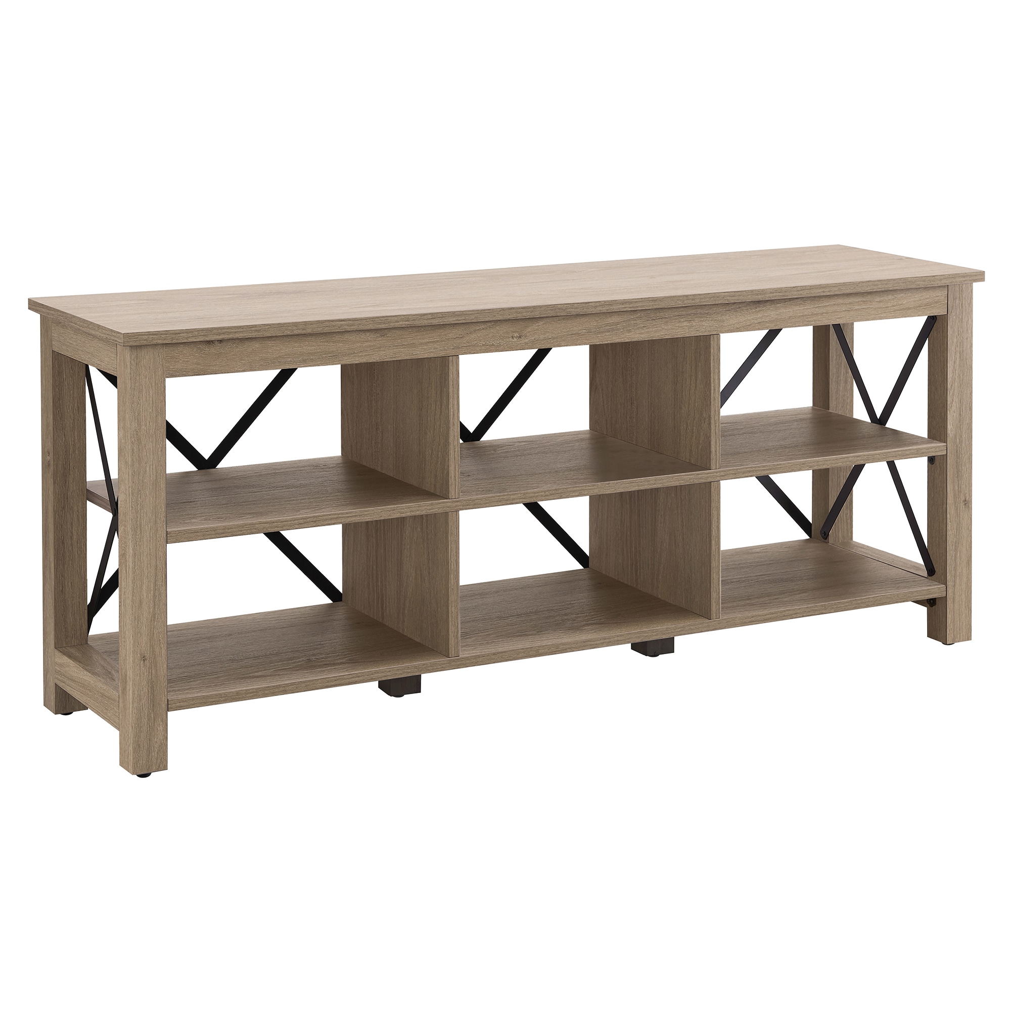 Hailey Home TV1401 Sawyer Transitional Antiqued Gray Oak Tv Stand (Accommodates TVs up to 70-in)
