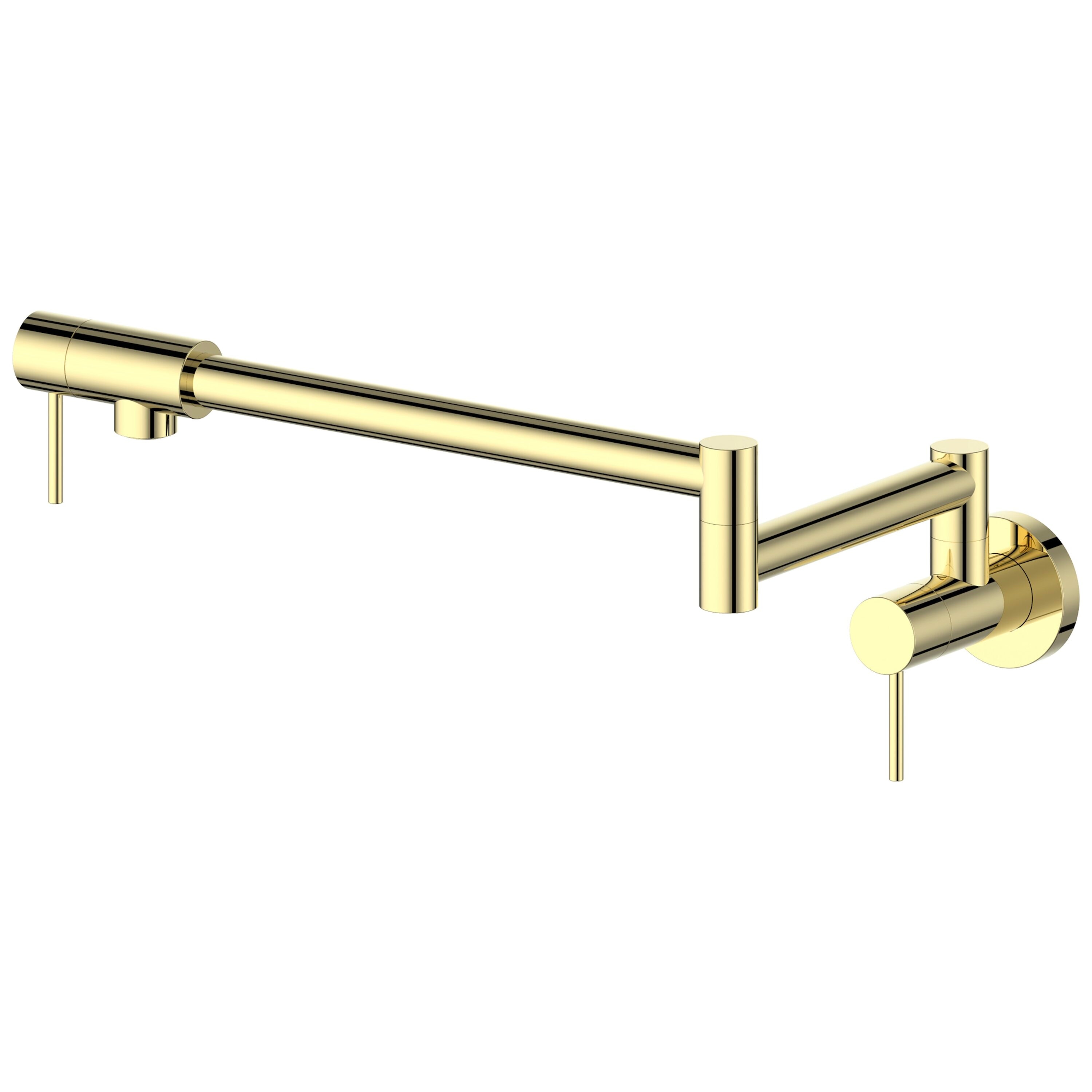 ZLINE KITCHEN & BATH GEM-FPF-PG Polished Gold Single Handle Wall-mount Pot Filler Kitchen Faucet