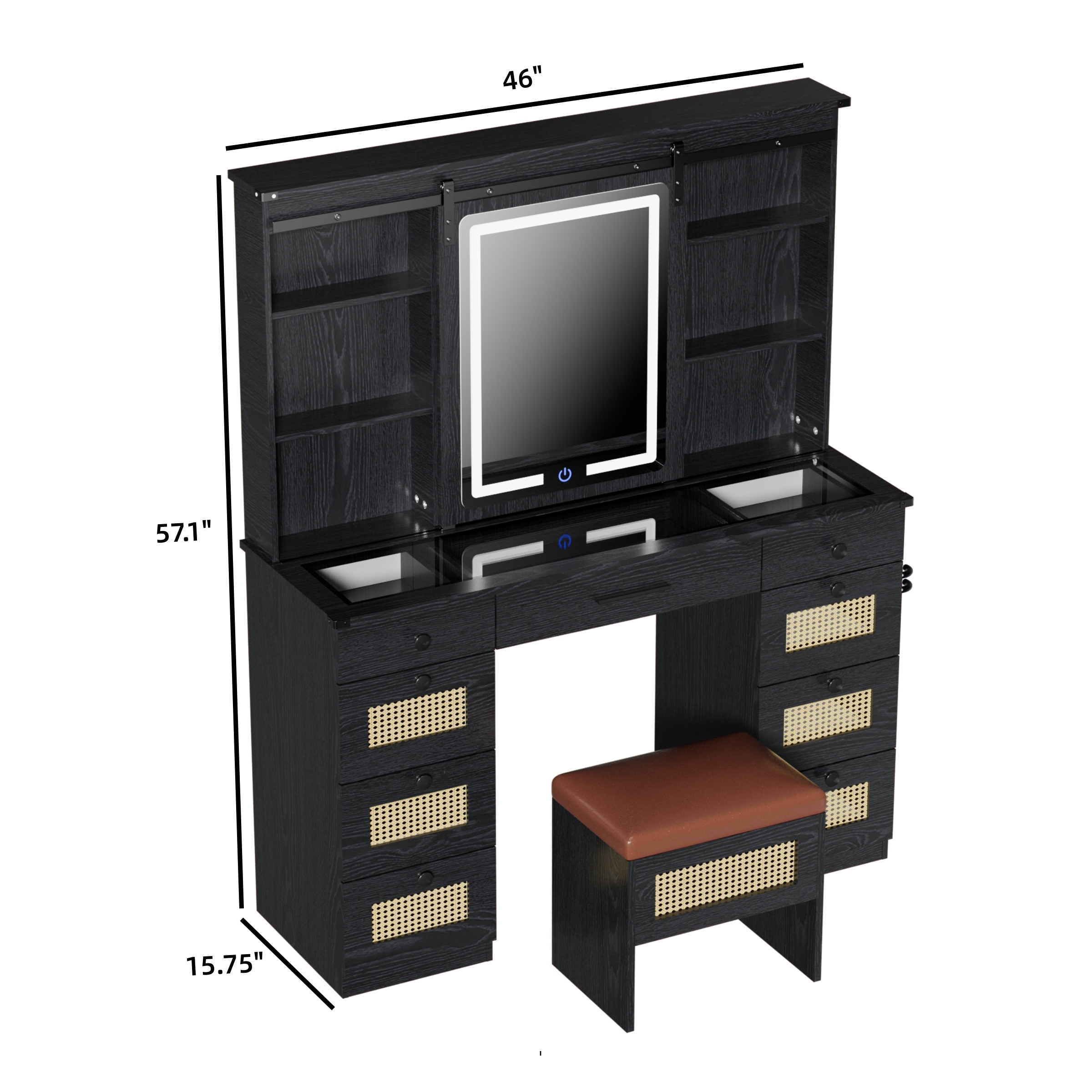 MAXYOYO M-D-VANITY-BLACK Bedroom-Vanities - View #7