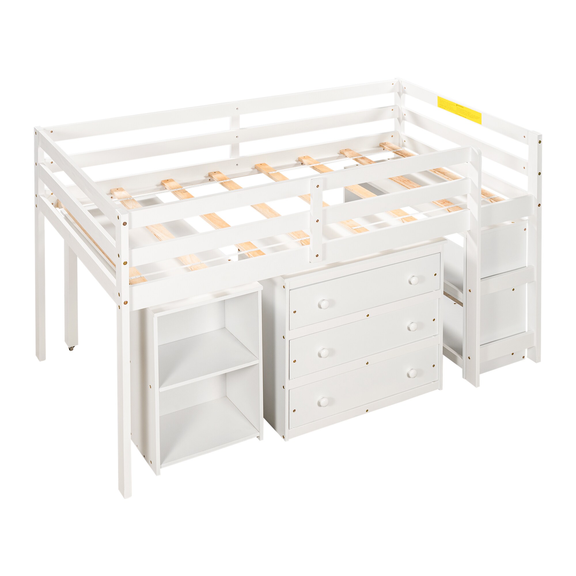 CASAINC House bed White Twin Loft Bunk Bed at Lowes.com