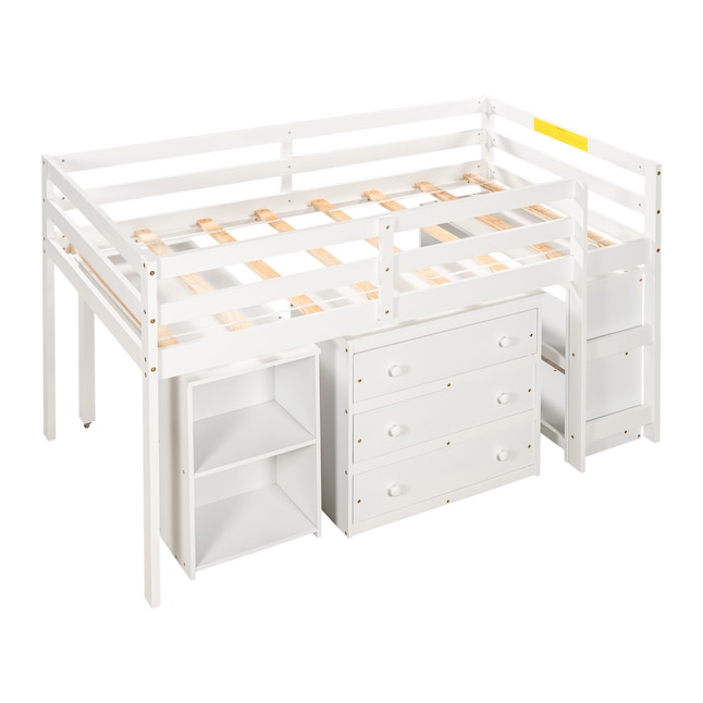 House Bed White Twin Loft Bunk, Loft Beds With Drawers And Desk
