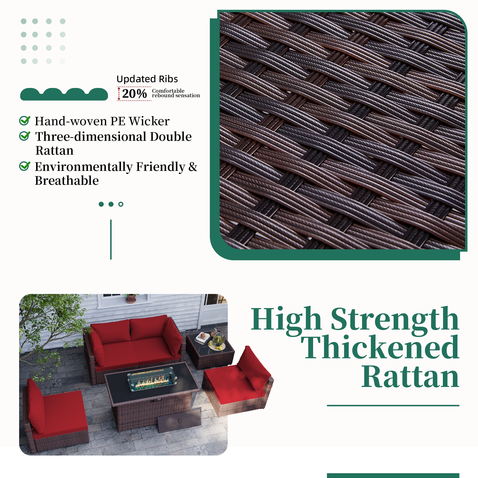 UPHA TBSF-AB43BR-RED Patio-Conversation-Sets - View #4