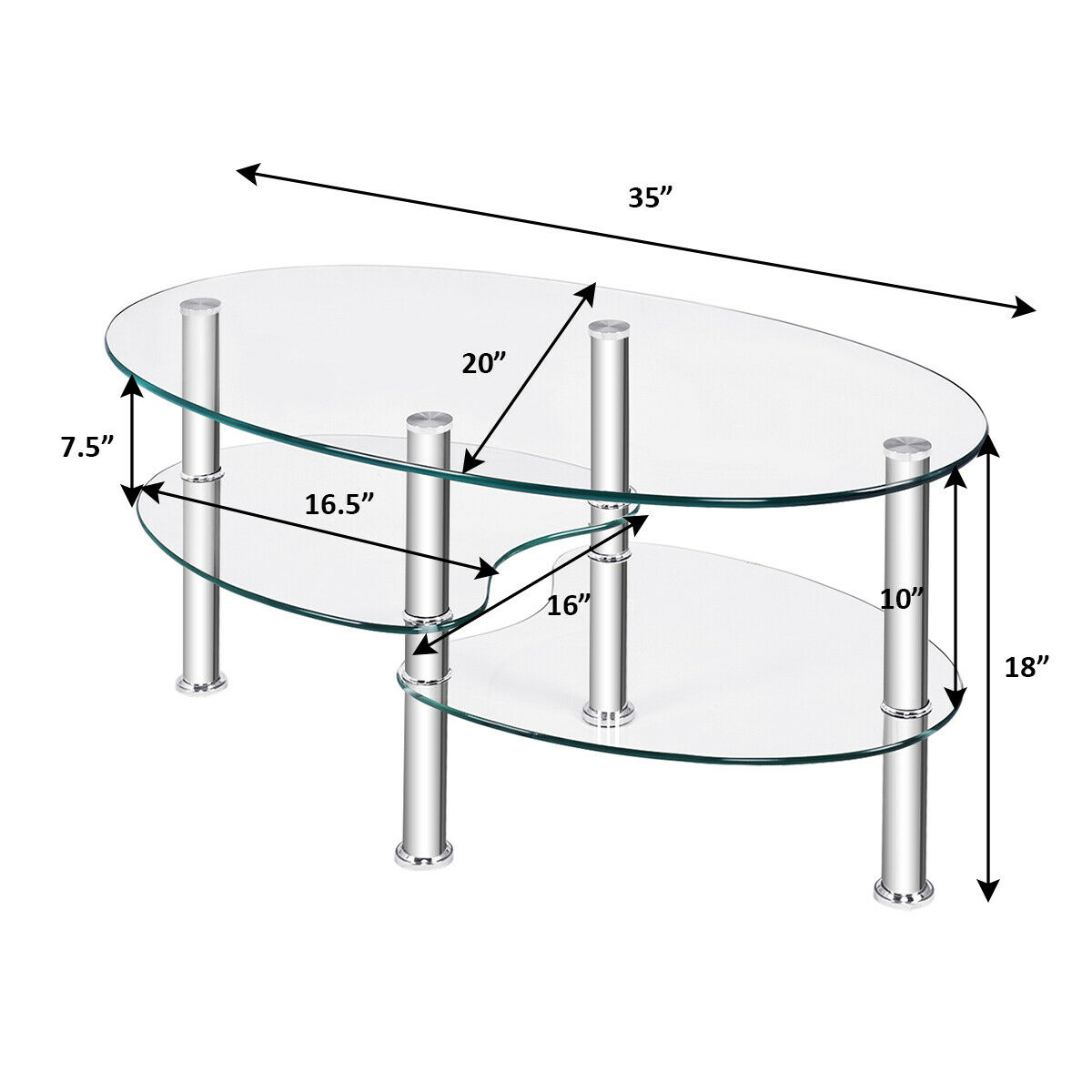 Costway HW54317TR Coffee-Tables - View #2