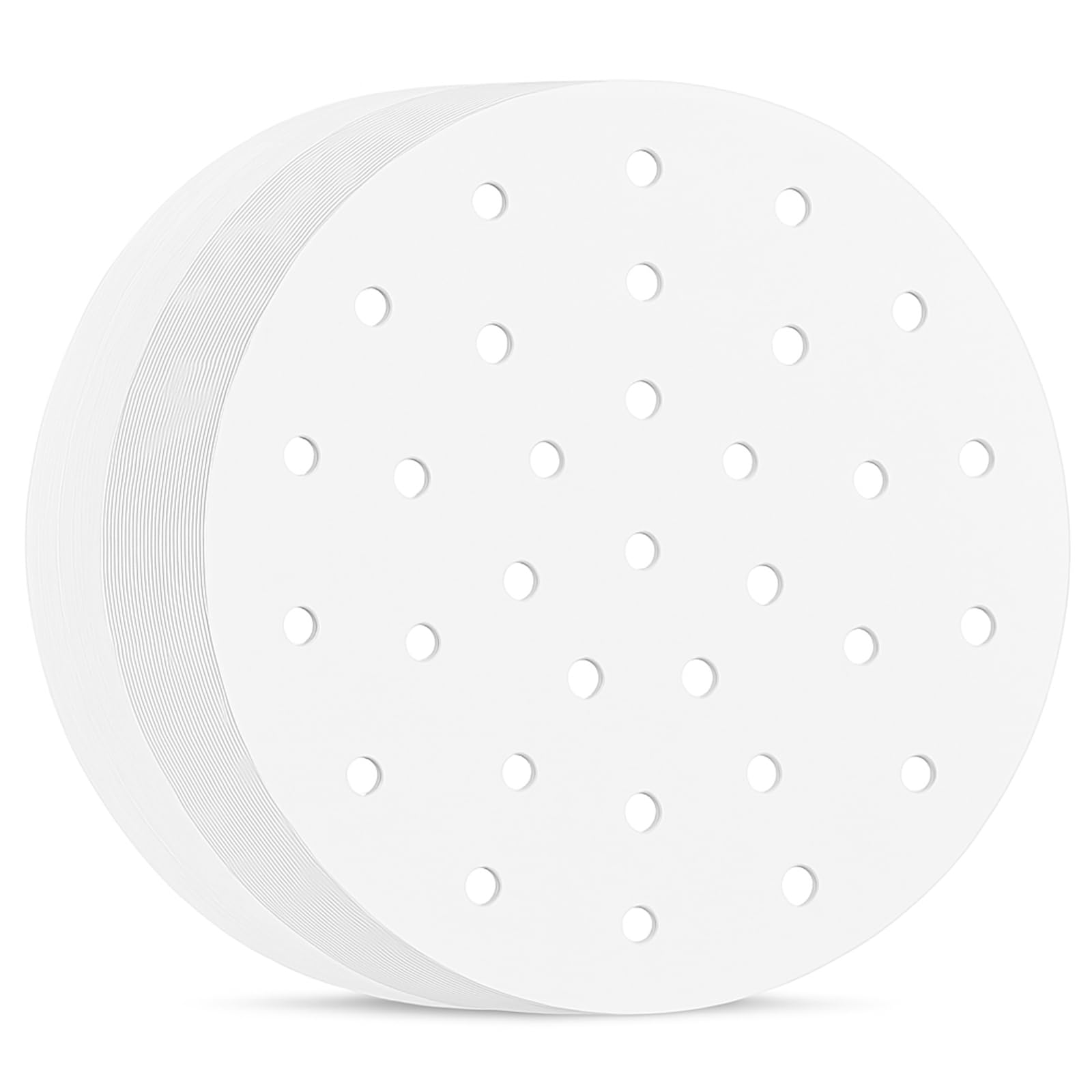 Yichuhaoxi  8 Inch Perforated Parchment Paper Liners Set of 100 for Air Fryers Bamboo Steamers and Cake Pans Nonstick Waterproof