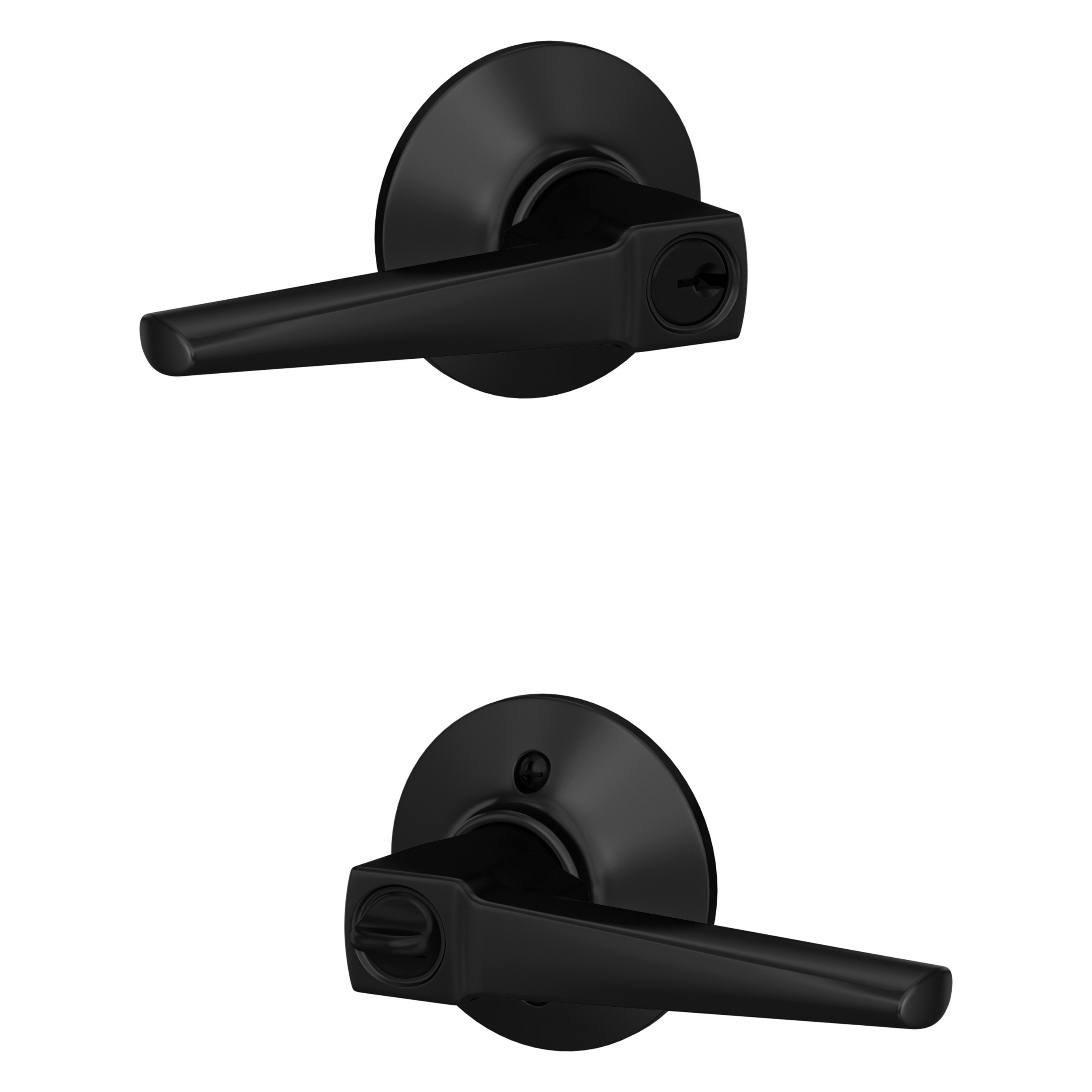 Schlage F51A ELR 622 Custom Custom Eller - Plymouth Matte Black Universal Exterior Keyed entry Door Handle