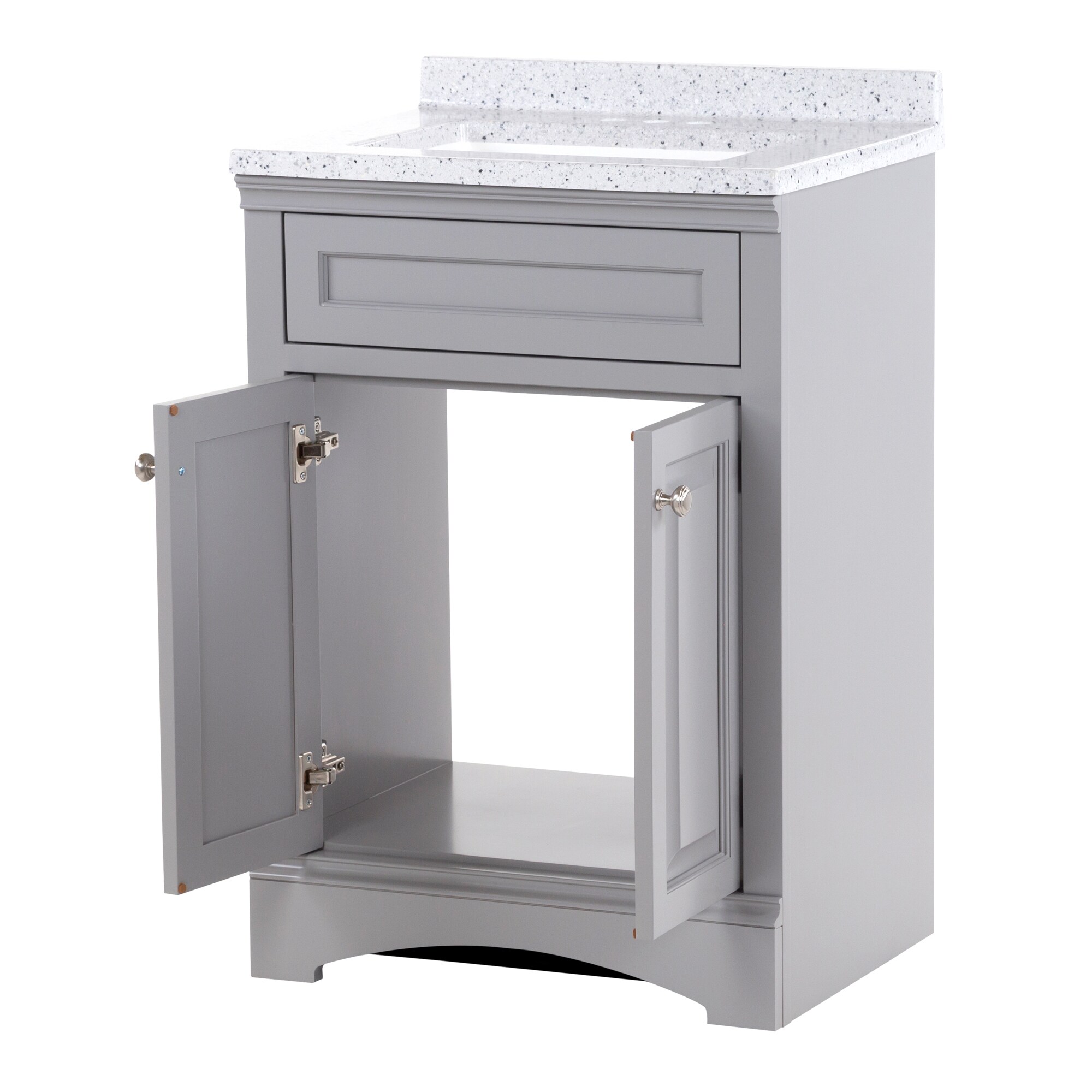 Stufurhome Clarkson Grey 24.25 Inch Corner Bathroom Vanity with