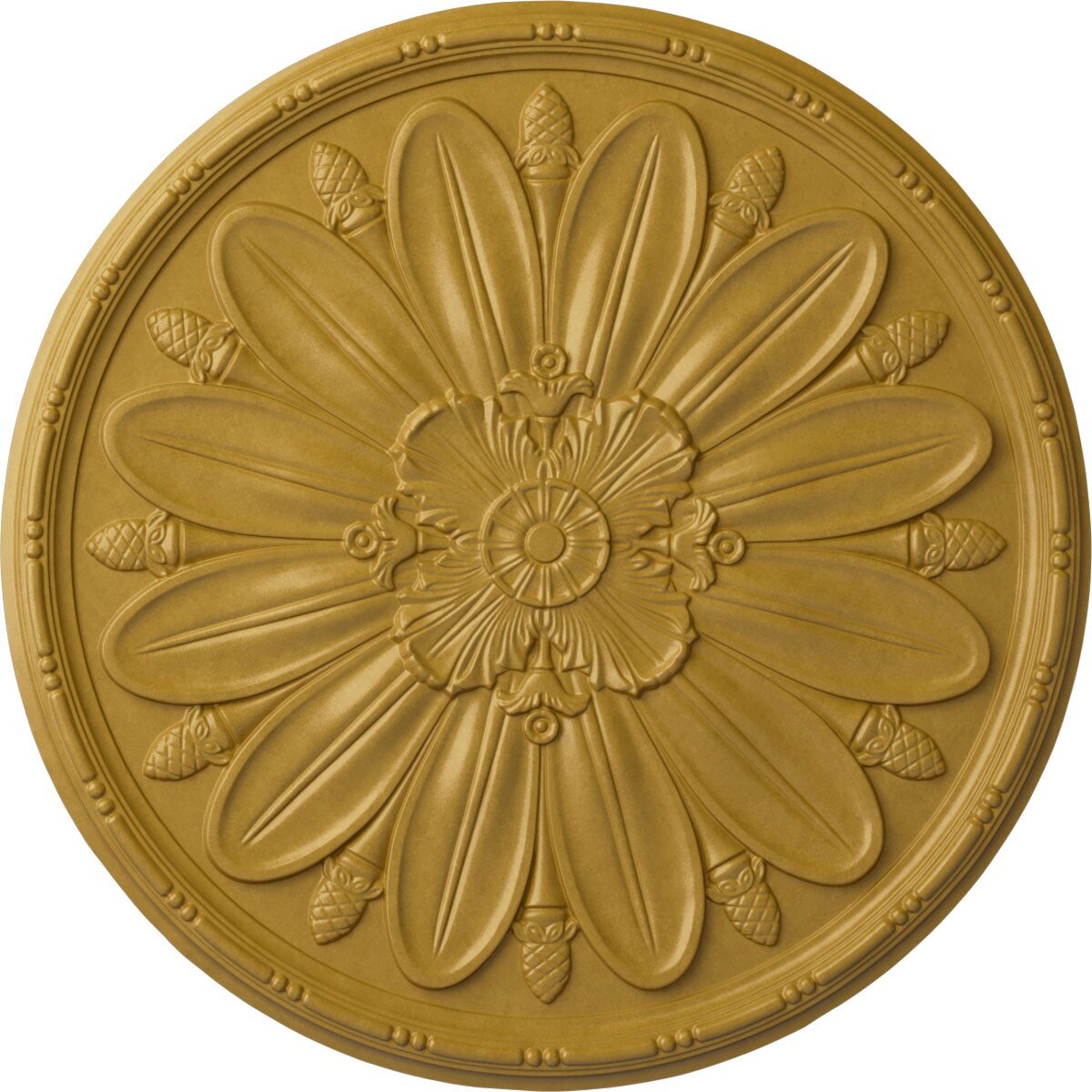 Ekena Millwork CM40DLIGS Delfina 40-in W x 40-in L Painted Iridescent Gold Polyurethane Whole Ceiling Medallion