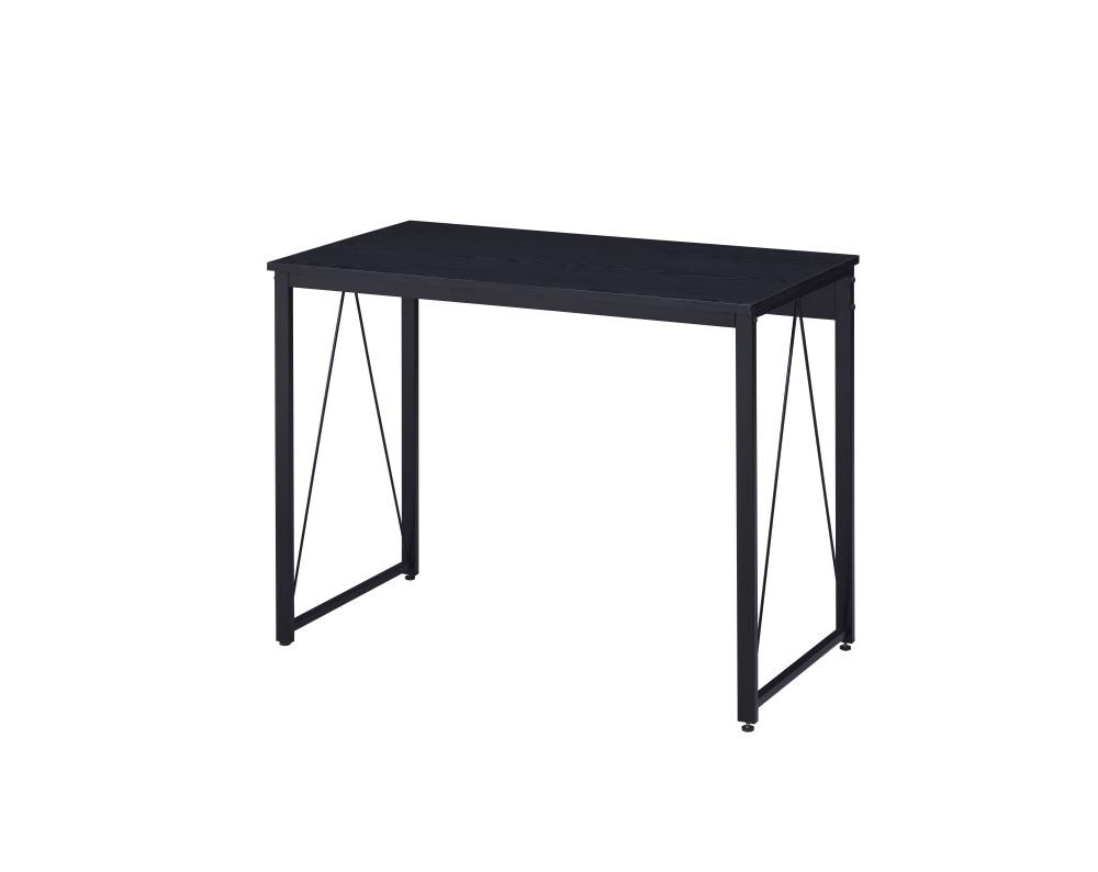 Black Wood and Metal Industrial Writing Desk, 35"