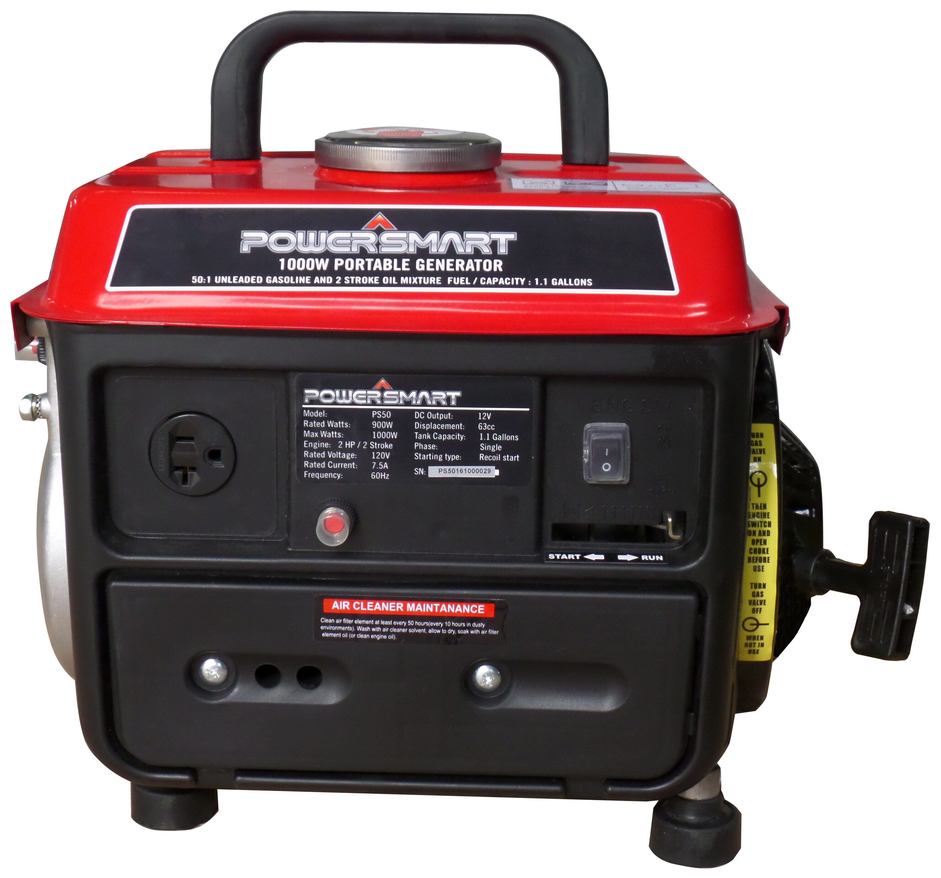 PowerSmart 1000 / 1000-Watt Dual Fuel (Gasoline/Propane) Portable ...