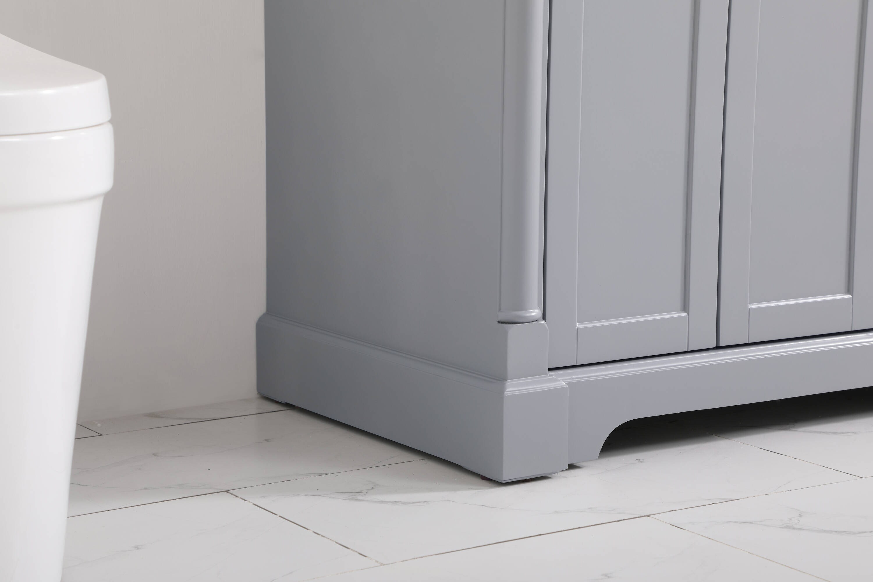Clarence 36" Gray Solid Wood and Marble Single Bathroom Vanity