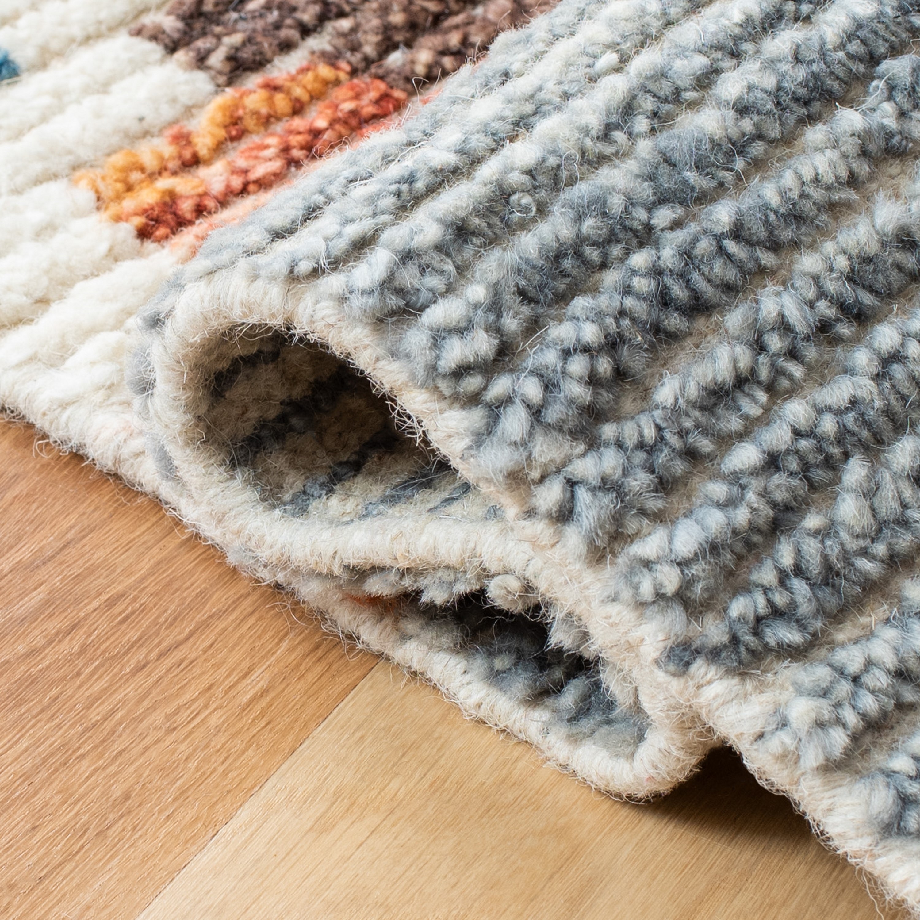 Hand-Knotted Red Geometric Wool 6' x 9' Area Rug