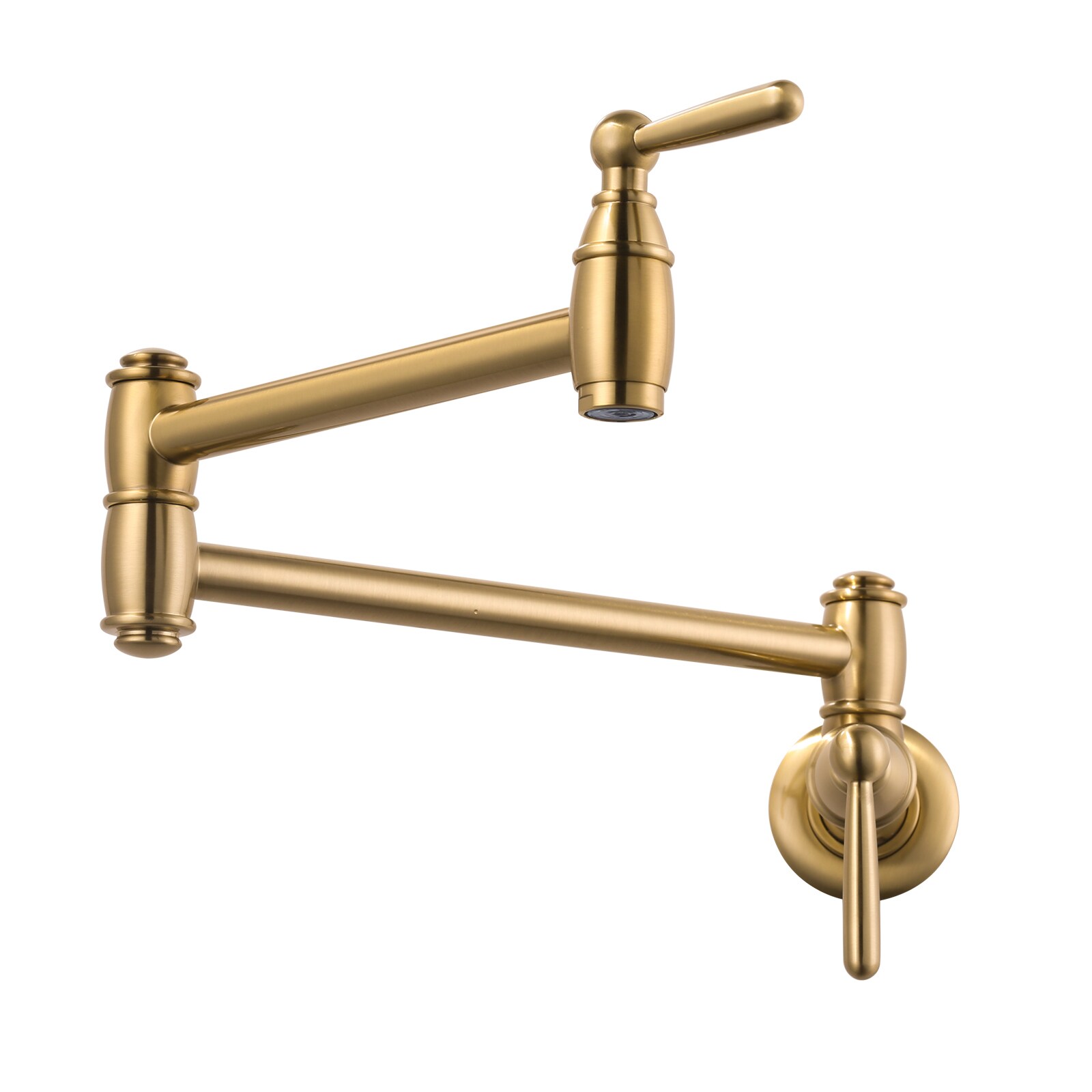 WOWOW Gold Double Handle Wall-mount Pot Filler Commercial Kitchen Faucet