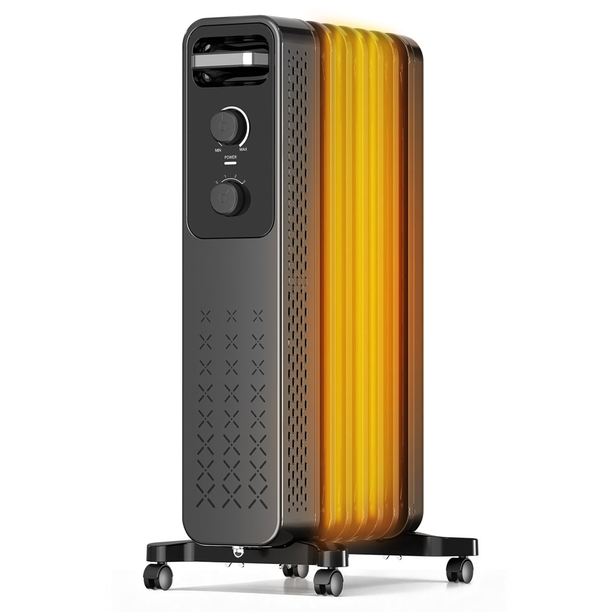 Antarctic Star 1500 -Watt Black Oil-filled radiant Tower Indoor Electric Space Heater with Thermostat