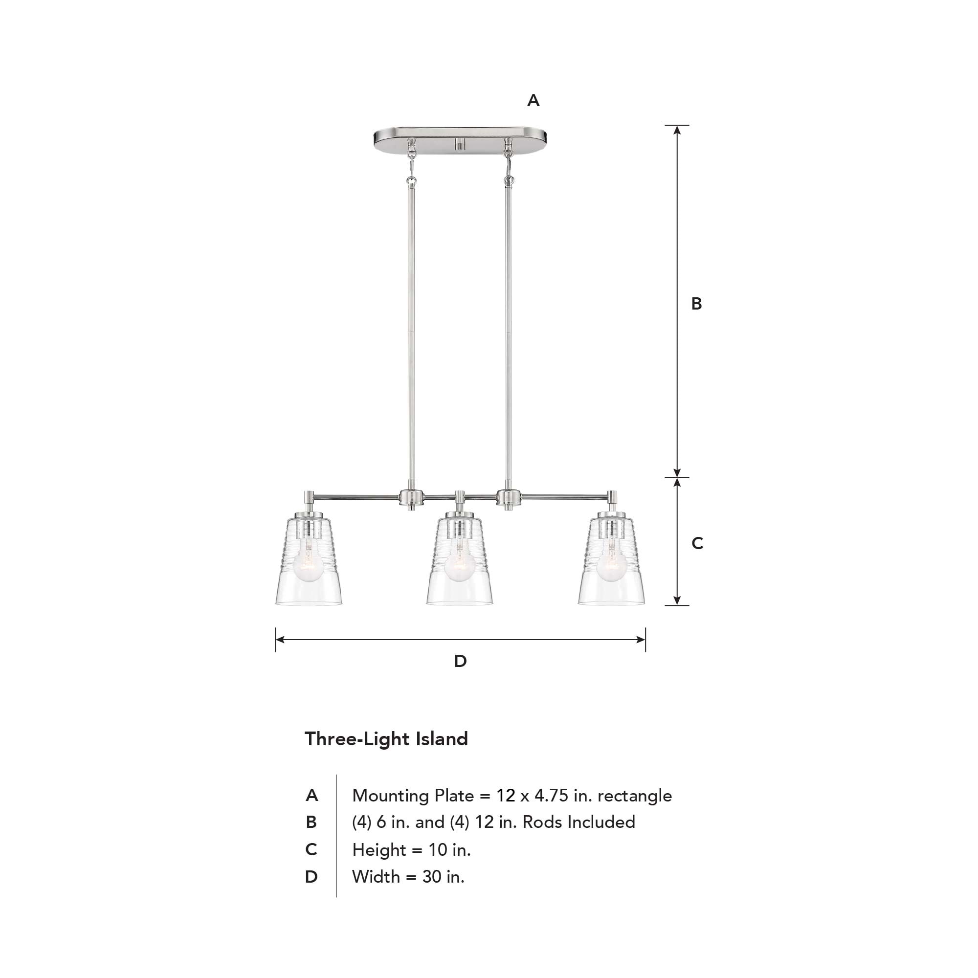 Ingo Urban Chic 30" Polished Nickel Island Pendant with Clear Glass