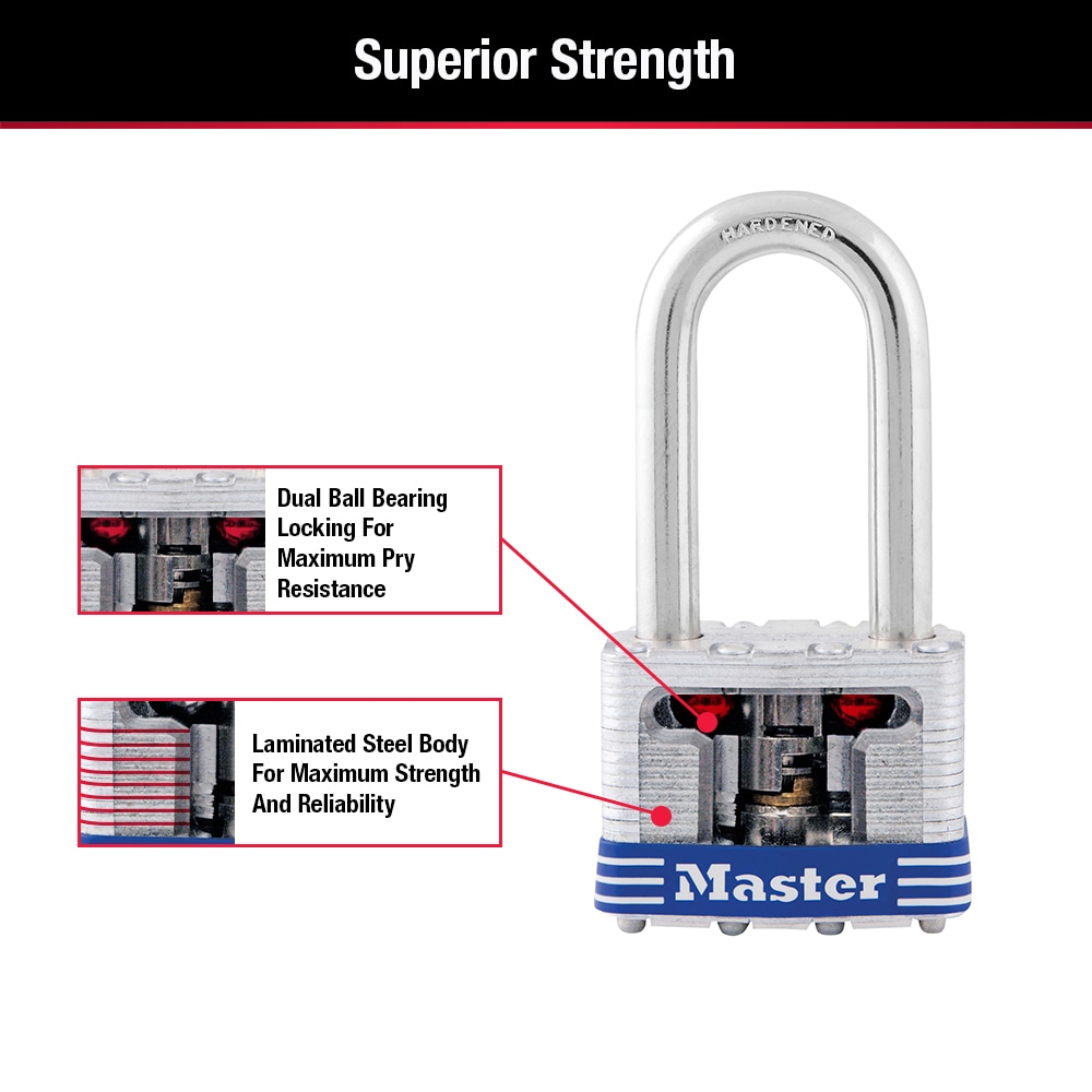 Master Lock - 1-Pack - Laminated Steel Keyed Padlock 8596DHC