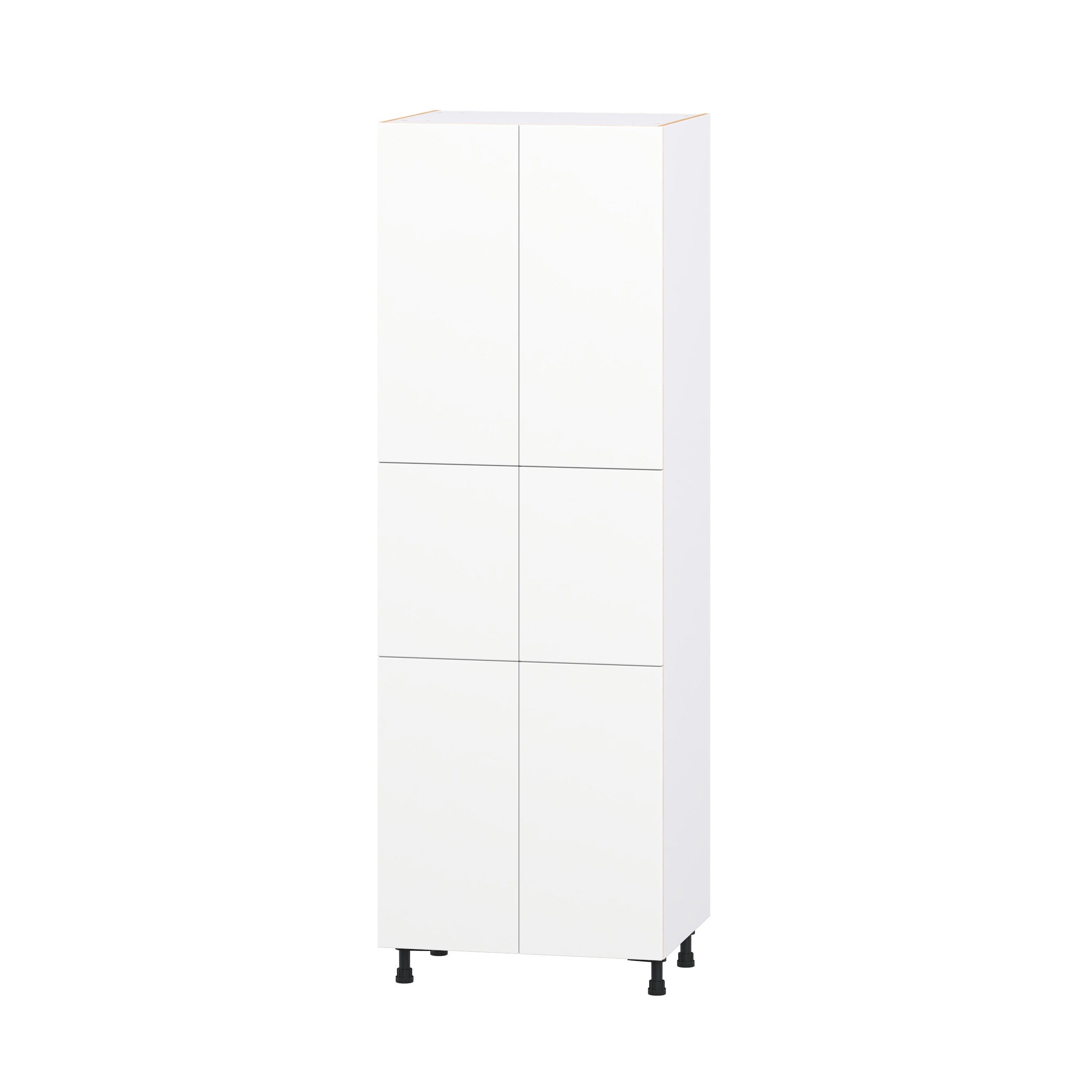 Hugo&Borg Lasalle 30-in W x 89.5-in H x 24.5-in D Bright White Slab Laminate Pantry Fully Assembled Cabinet Flat Panel Slab