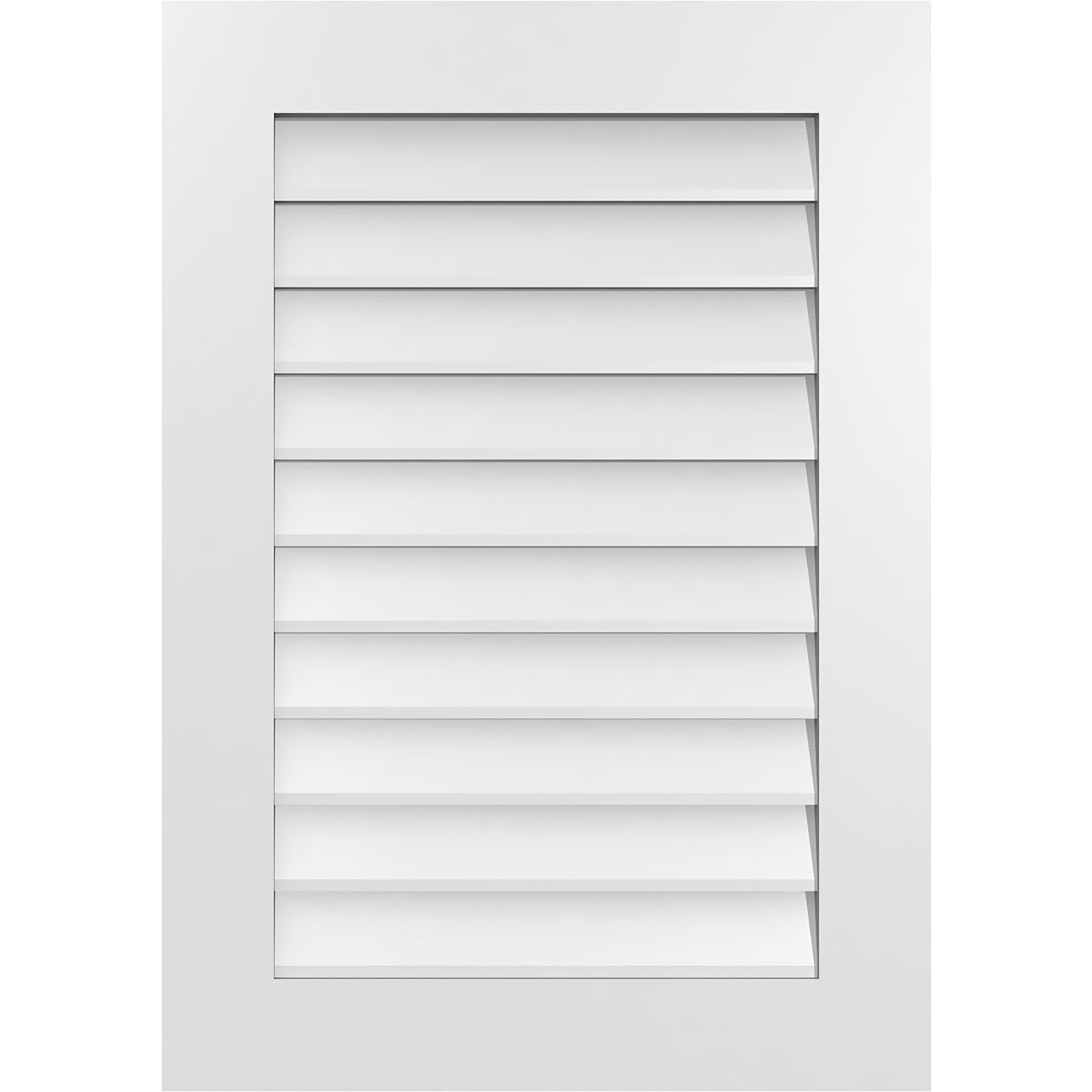 Ekena Millwork GVPVE24X3401SN 24-Inches x 34-Inches Off-white Rectangle PVC Gable Louver Vent