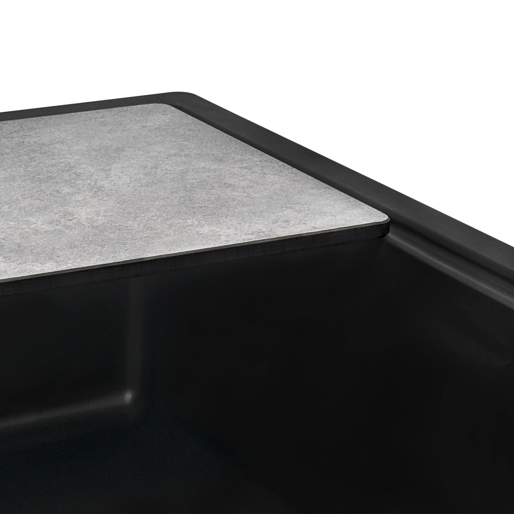 Midnight Black Granite Composite Drop-in Kitchen Sink with Workstation