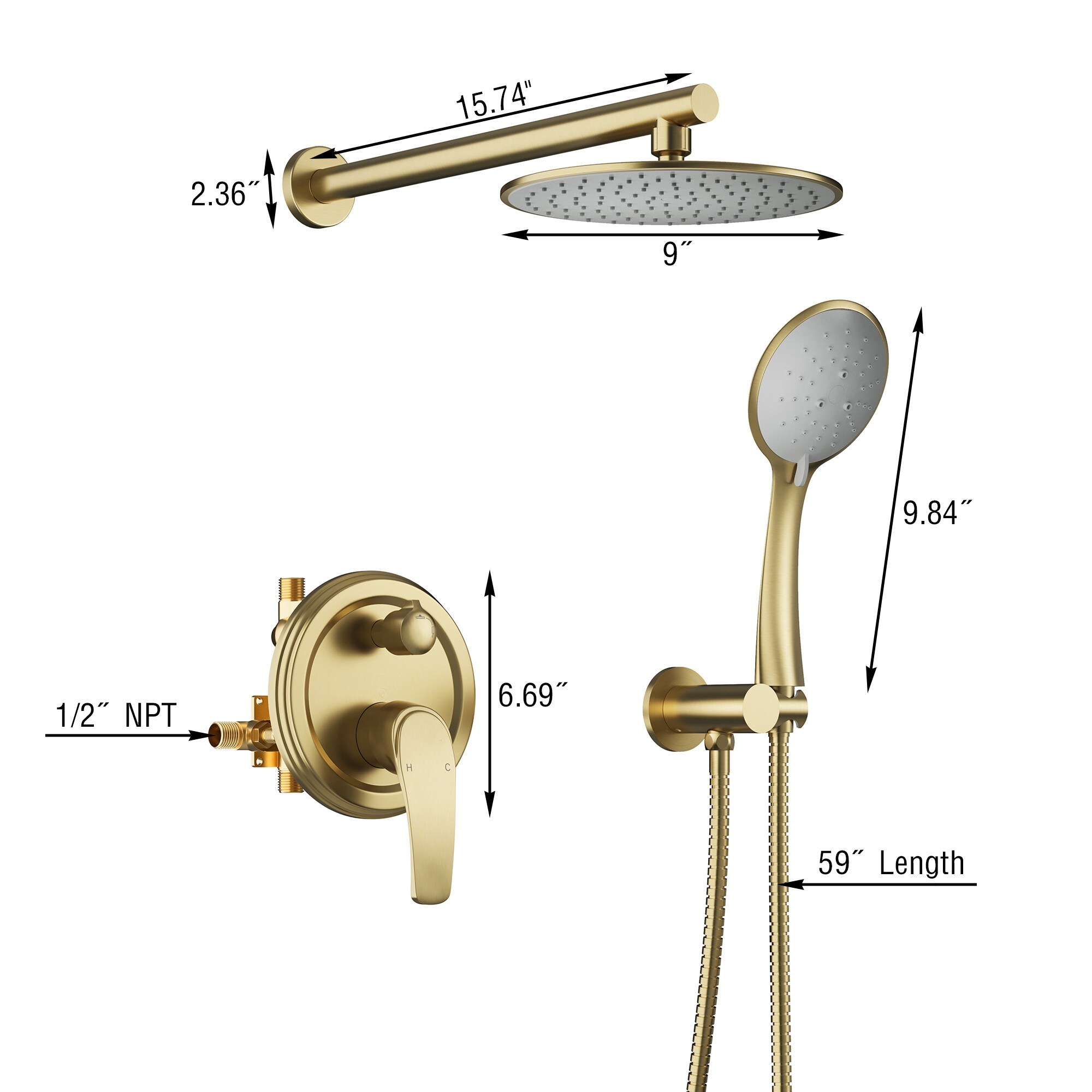 CASAINC CASA02MB-12 Showerhead-Bar-Panels - View #7