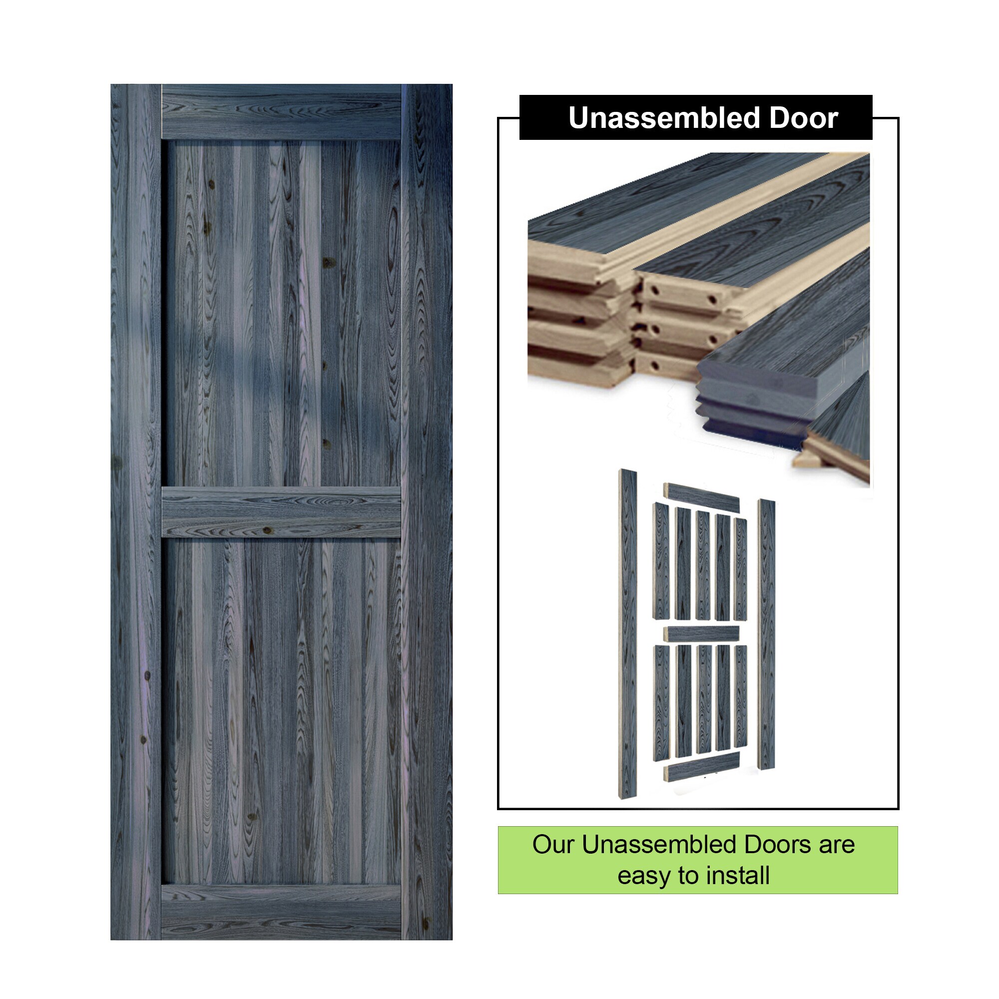 HOMACER 4296-H-NAVY Barn-Doors - View #5