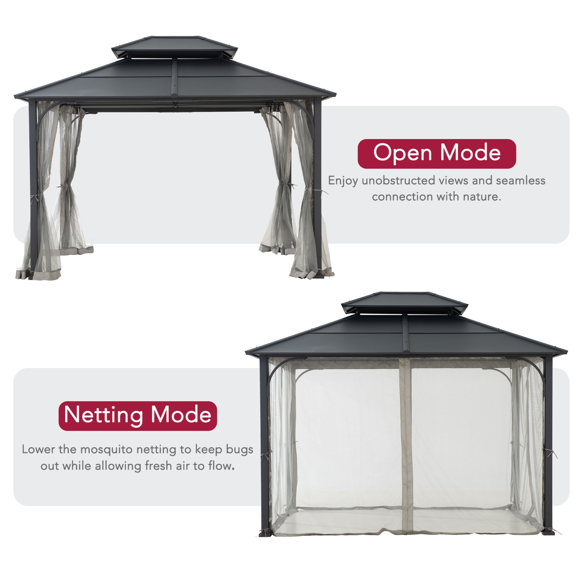 Sunjoy A102009121 Wood-Resin-Gazebos - View #12