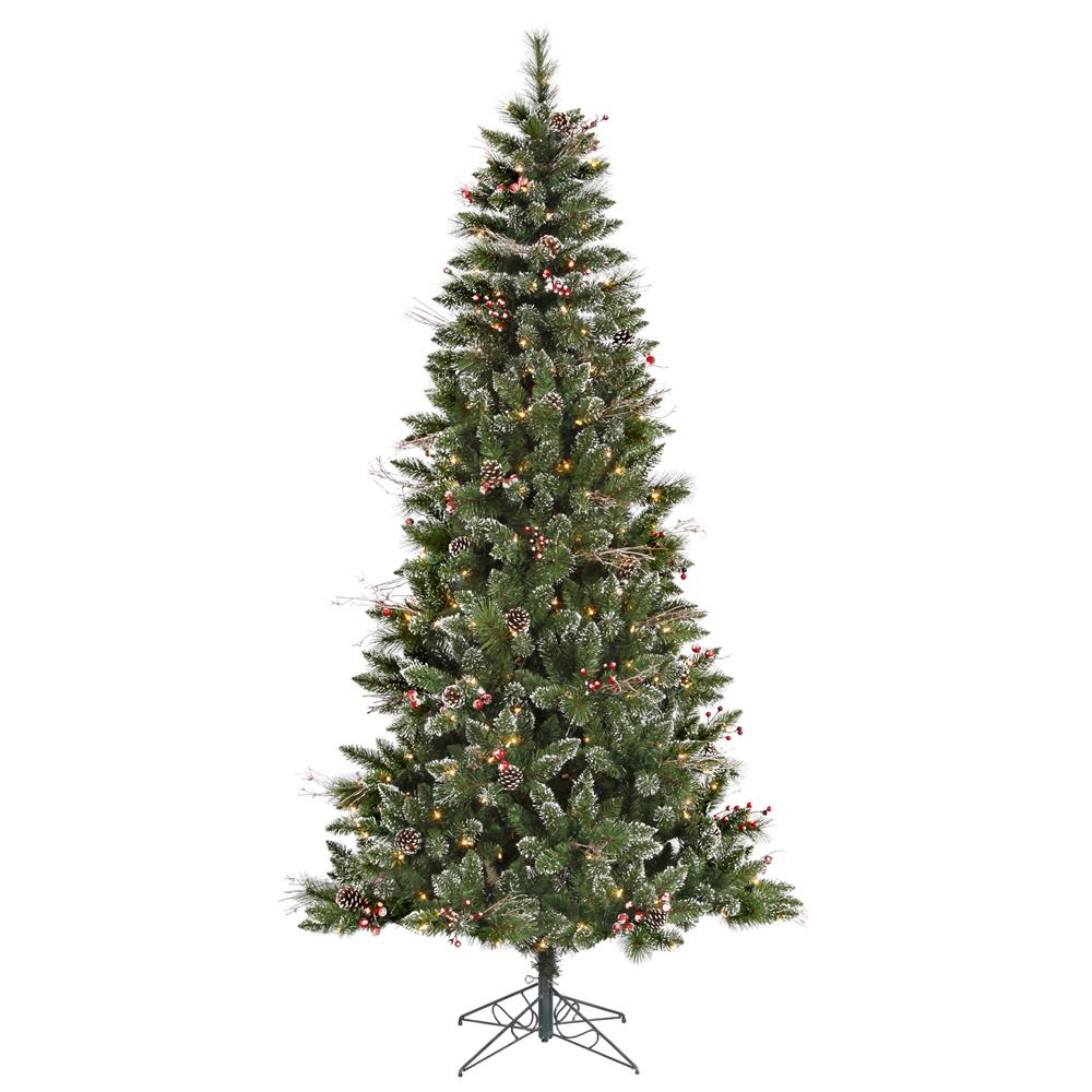 Vickerman 7.5' x 56 inch Frosted Danbury Spruce Artificial Unlit Christmas Tree.