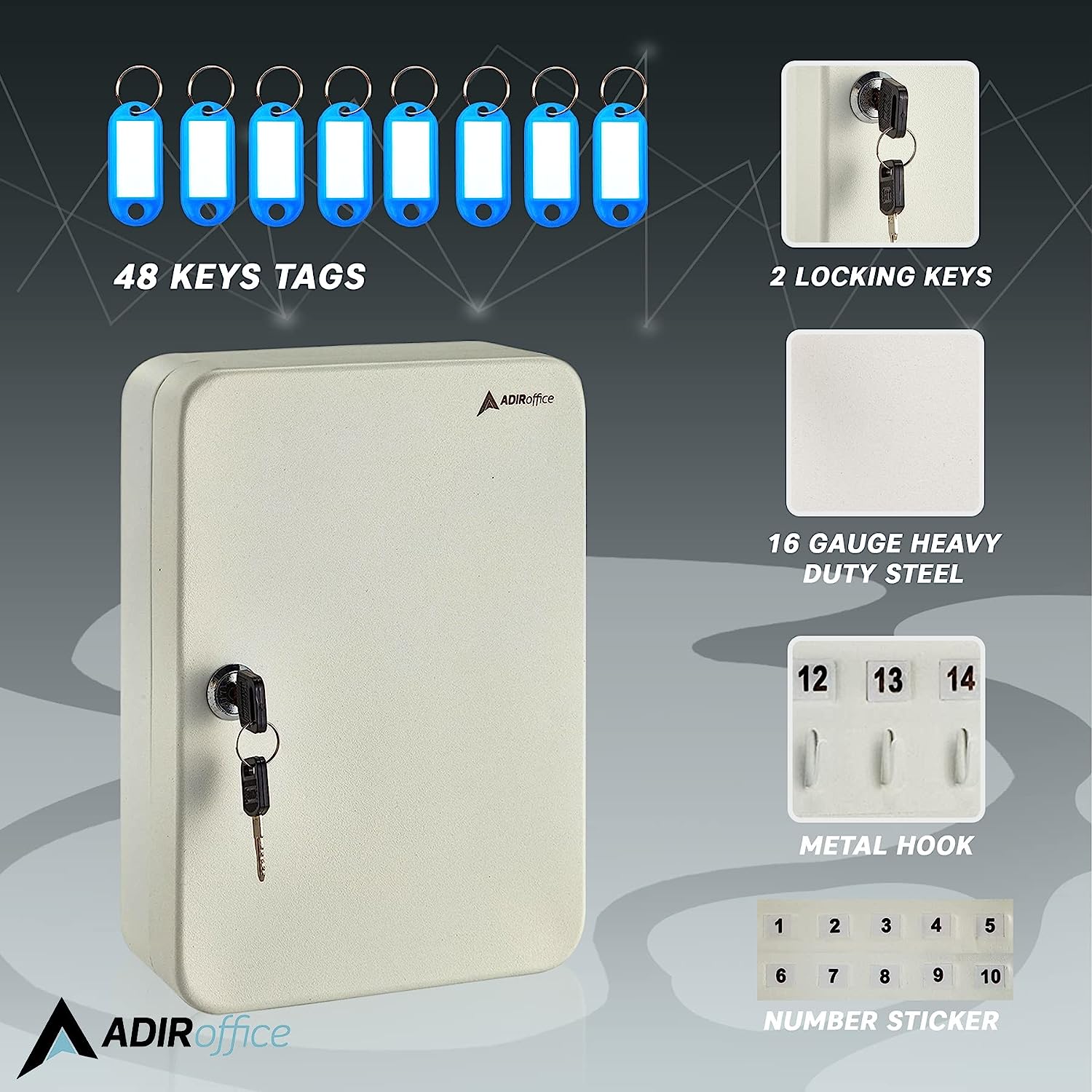 AdirOffice 681-48-WHI-PKG Key-Safes - View #3