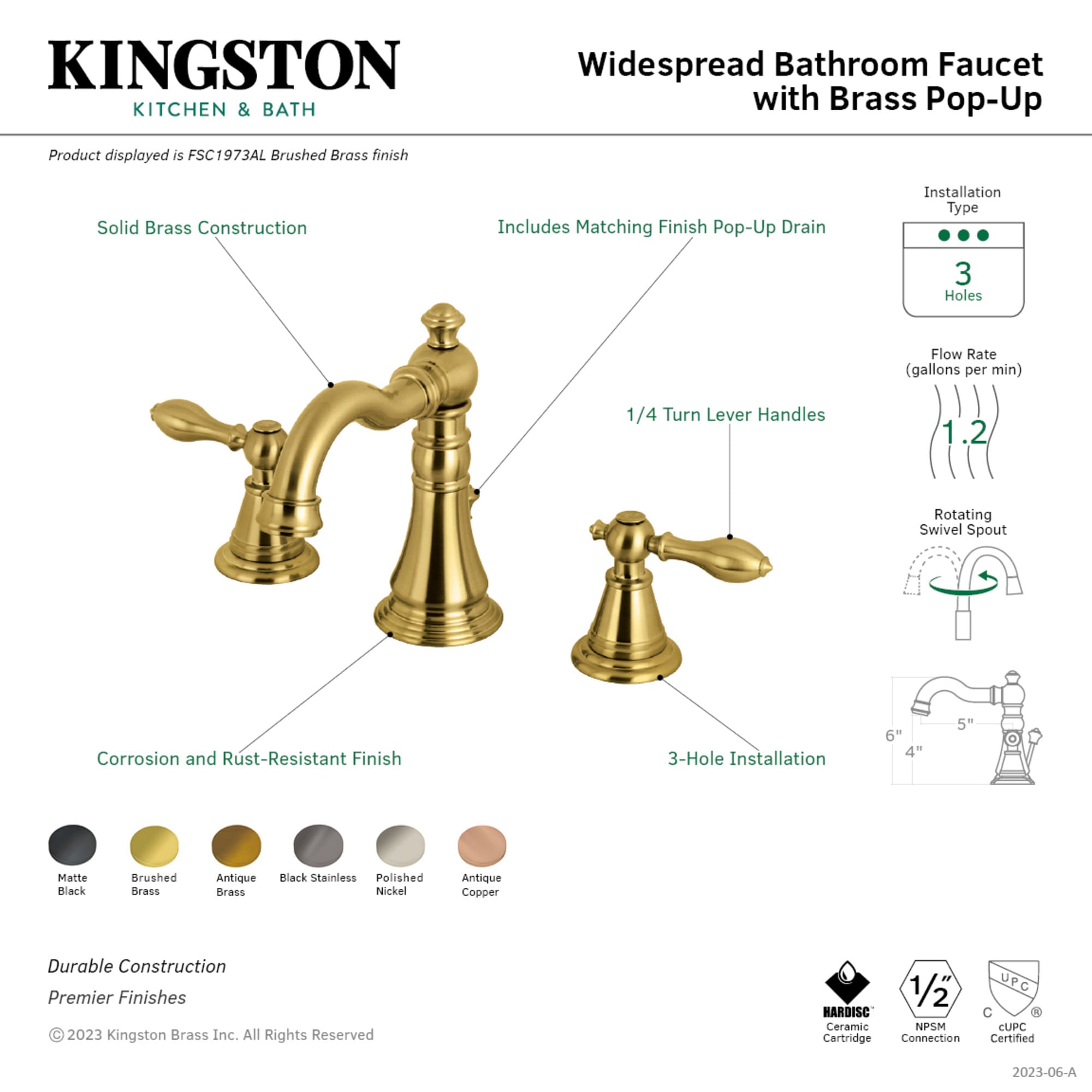 Kingston Brass WLFSC197ALAC Lavatory-Faucets - View #3