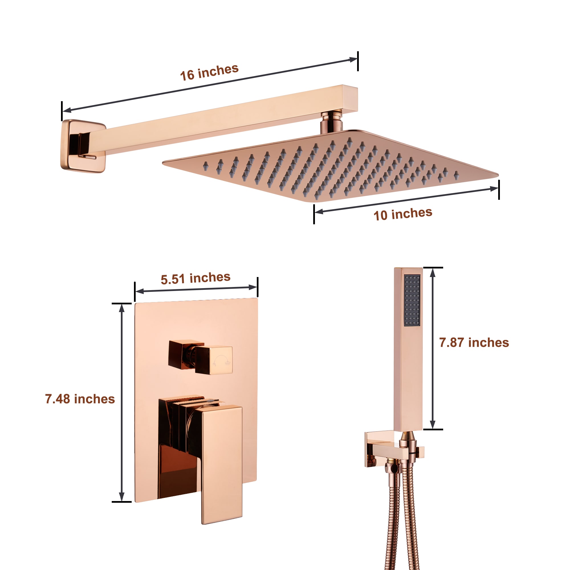 CASAINC CS3533-10MB Showerhead-Bar-Panels - View #9