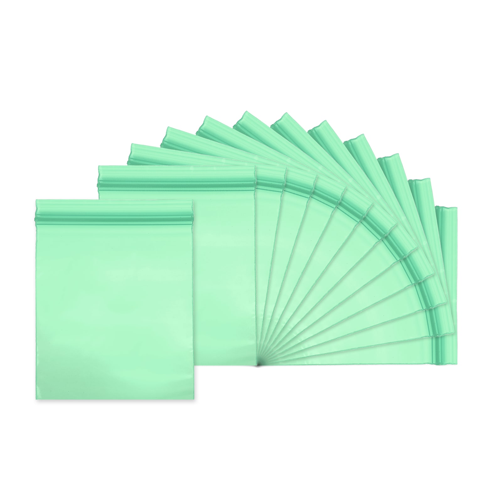 PATIKIL 2.4inch x 3inch Anti-Static Seal Top Plastic Bag 100pcs 4.7 Mil Zipper Resealable Poly Bags for Small Business Storage Coins Rings Earrings Bracelet Beads Green