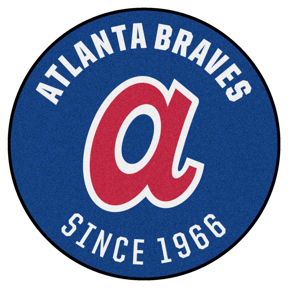 FANMATS Atlanta Braves 2-ft x 2-ft Blue Round Indoor Decorative Sports ...