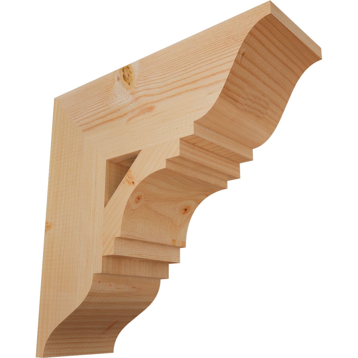 Ekena Millwork BKT06X18X18MRC01SDF Merced traditional smooth 5-1/2-in x 18-in x 18-in Douglas fir Brown Wood Standard bracket