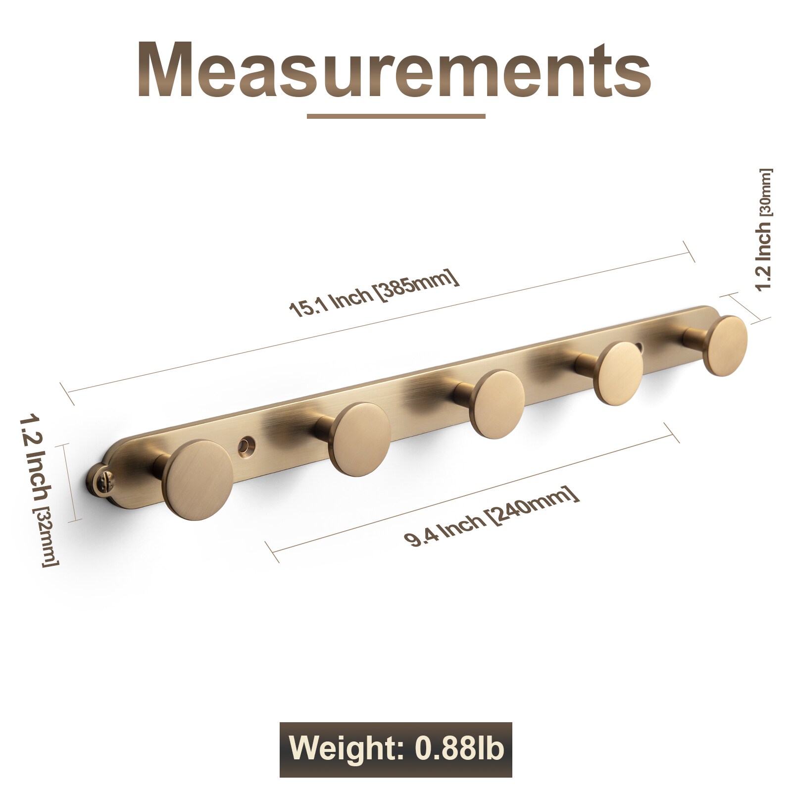 Miaokesen 6739UBR-H013-5-L Decorative-Wall-Hooks - View #3
