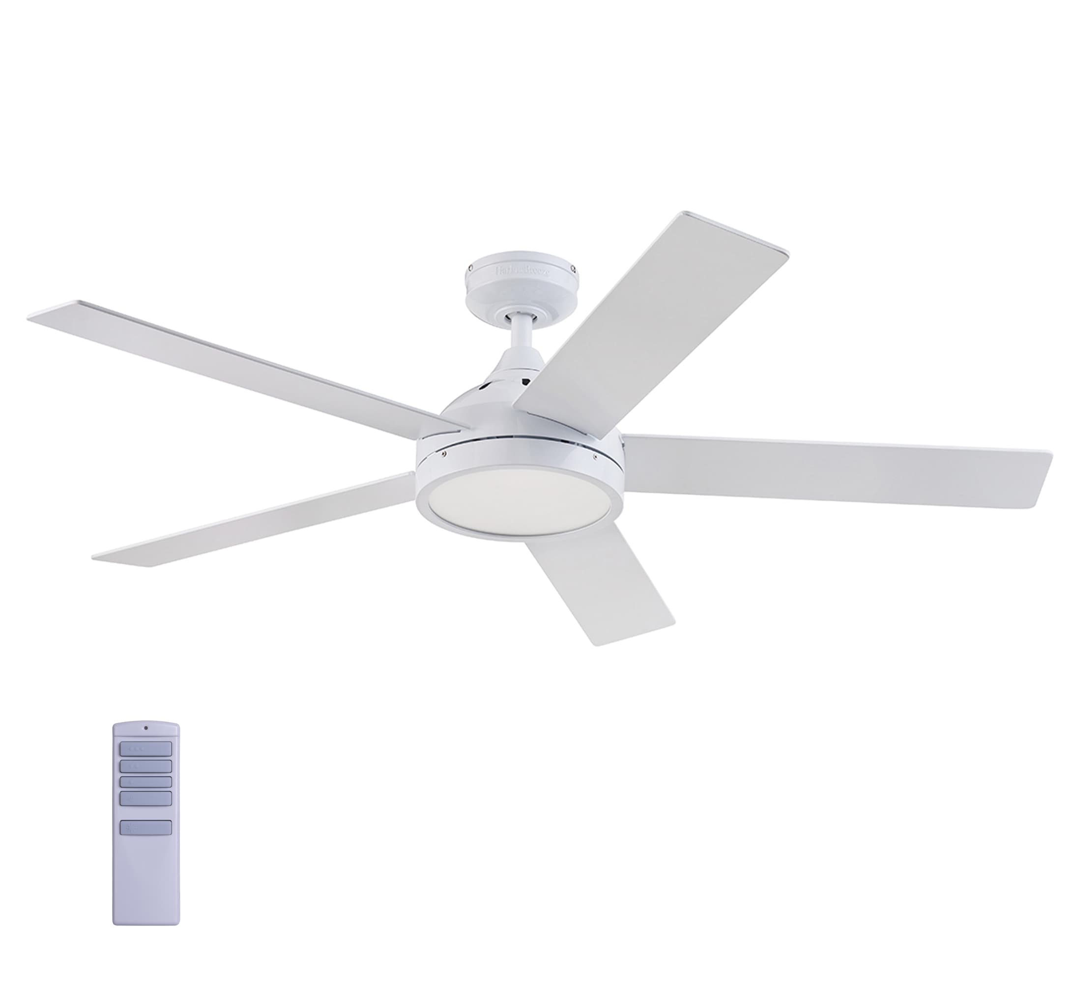 Harbor Breeze Camden 52 In White Indoor Ceiling Fan With Light And Remote 5 Blade The Fans Department At Lowes Com